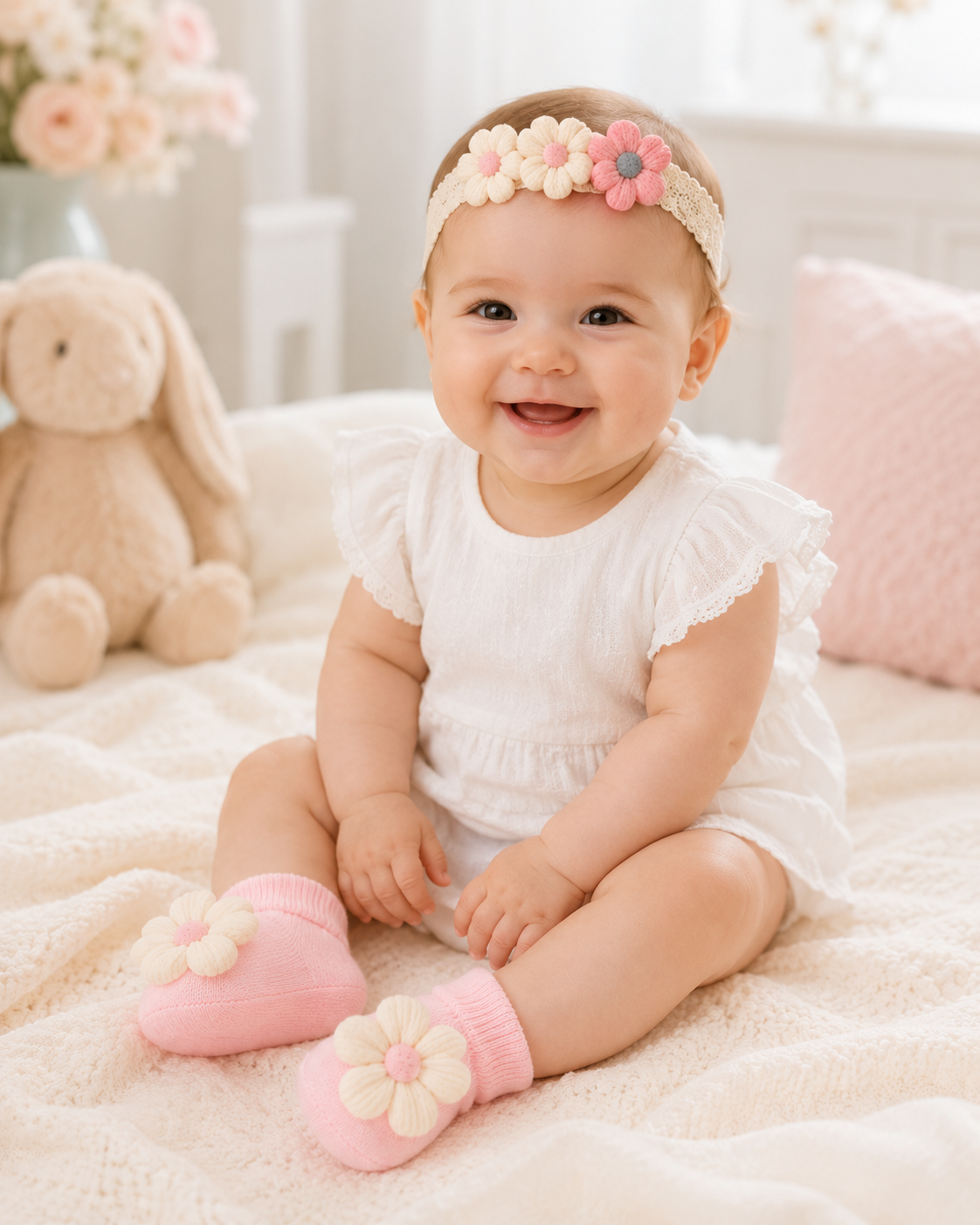 JusCubs Baby Booties and Headband Set