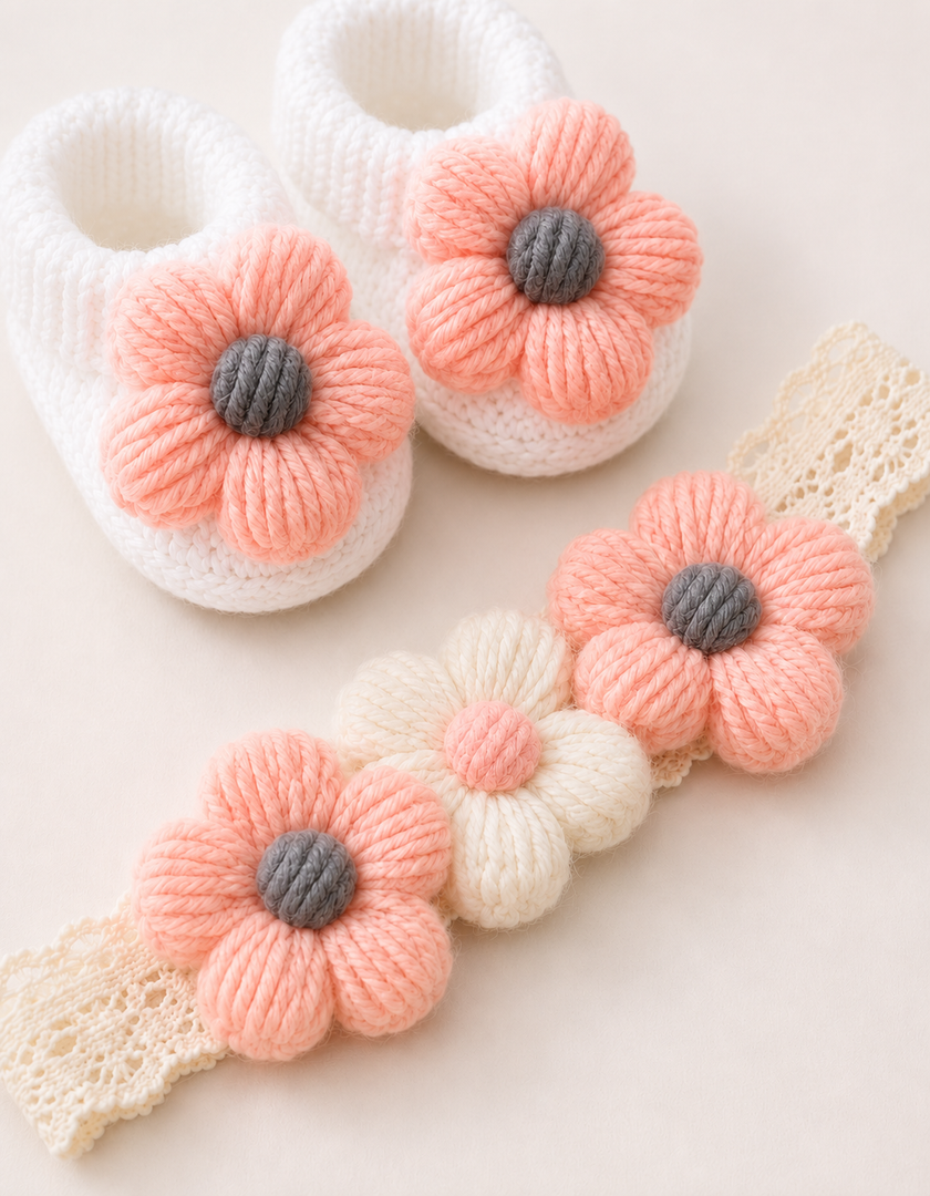 JusCubs Baby Booties and Headband Set