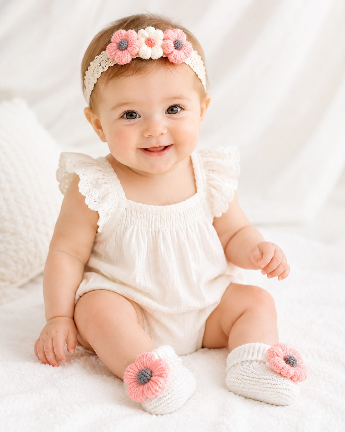 JusCubs Baby Booties and Headband Set
