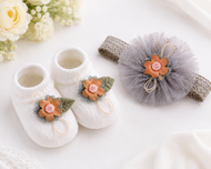 JusCubs Baby Booties and Headband Set