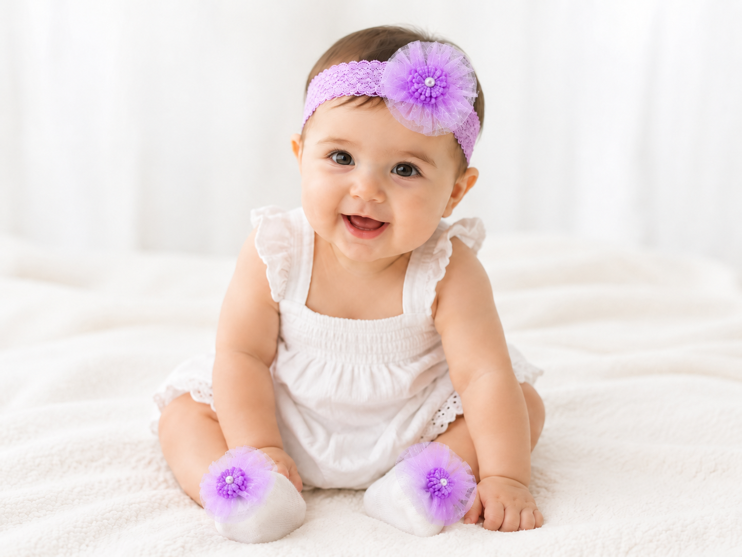 JusCubs Baby Booties and Headband Set