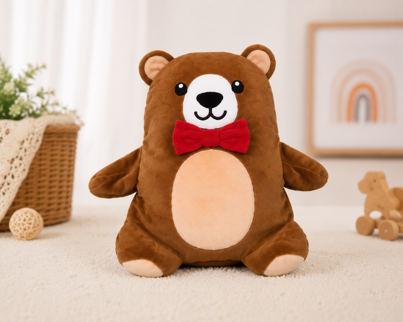 Kids 2 in 1 Hoodie with Convertible Plush Toy – Brown