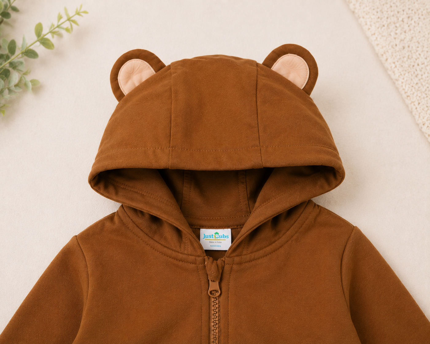 Kids 2 in 1 Hoodie with Convertible Plush Toy – Brown