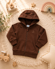 Kids 2 in 1 Hoodie with Convertible Plush Toy – Brown