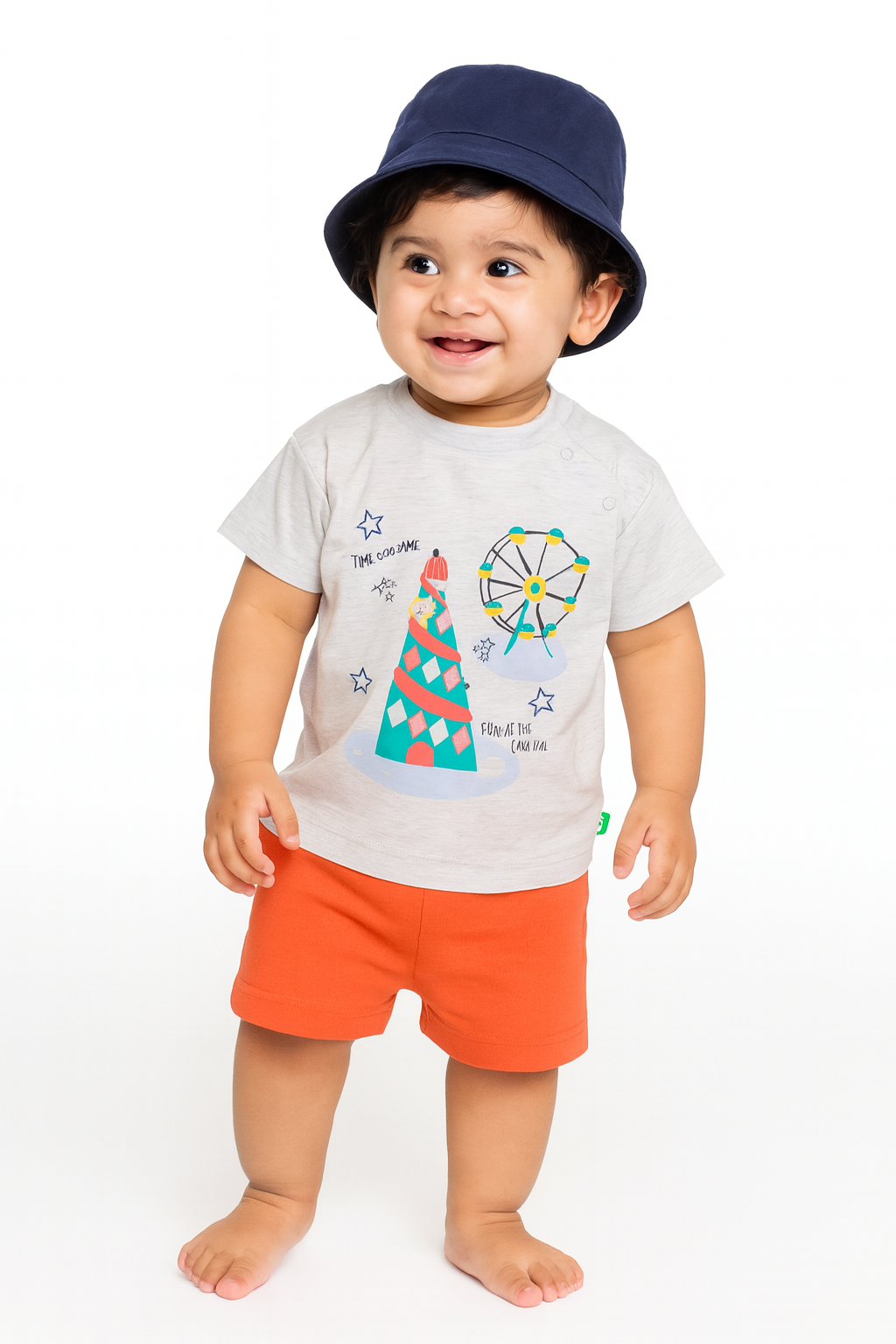 Baby Boys' Carnival Theme T-Shirt – Funfair Print Short Sleeve Tee