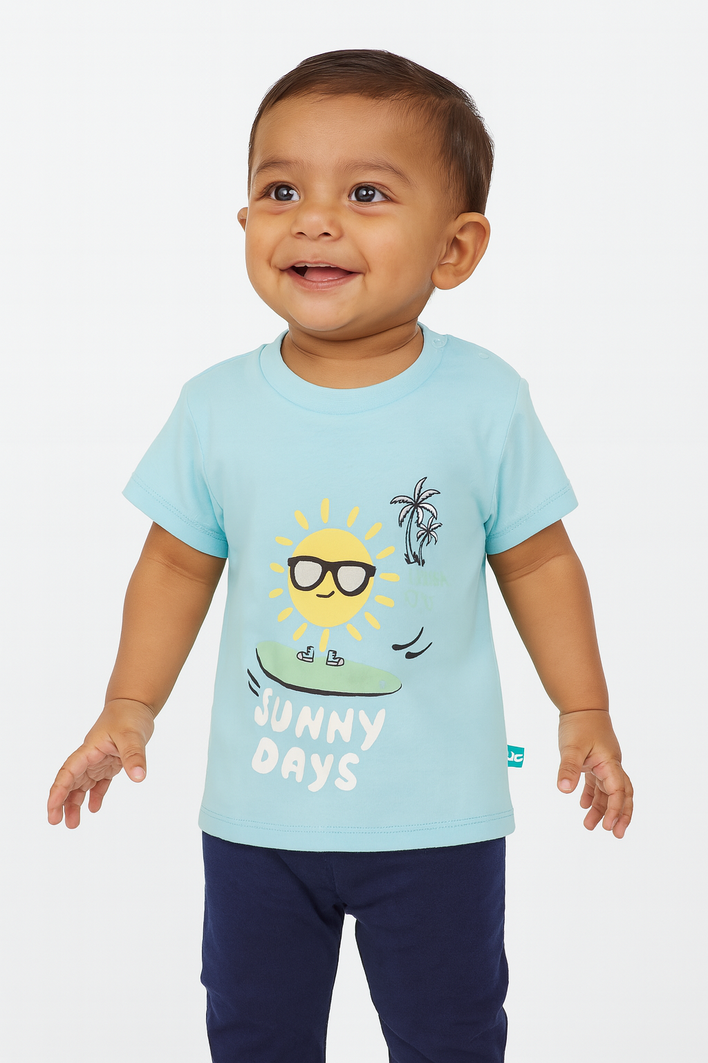 Baby Boys' Sunny Days Surfing T-Shirt – Fun Summer Graphic Tee