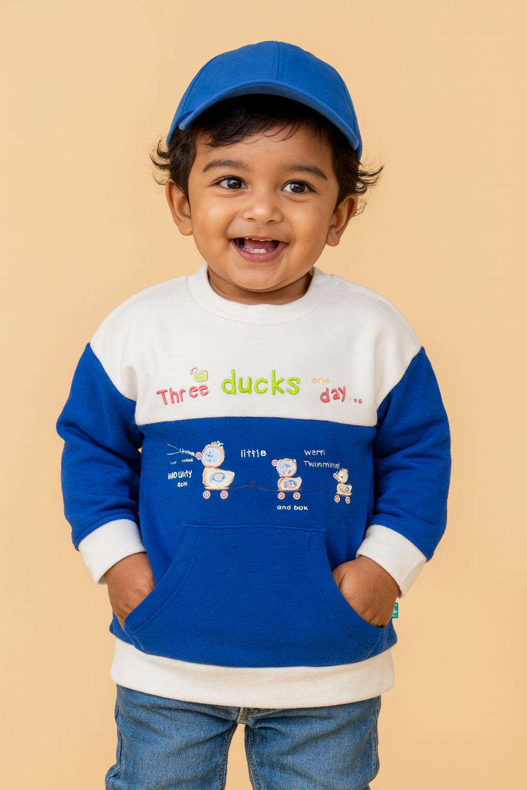 Baby Boys Full Sleeve Three Ducks One Day Printed Sweatshirt