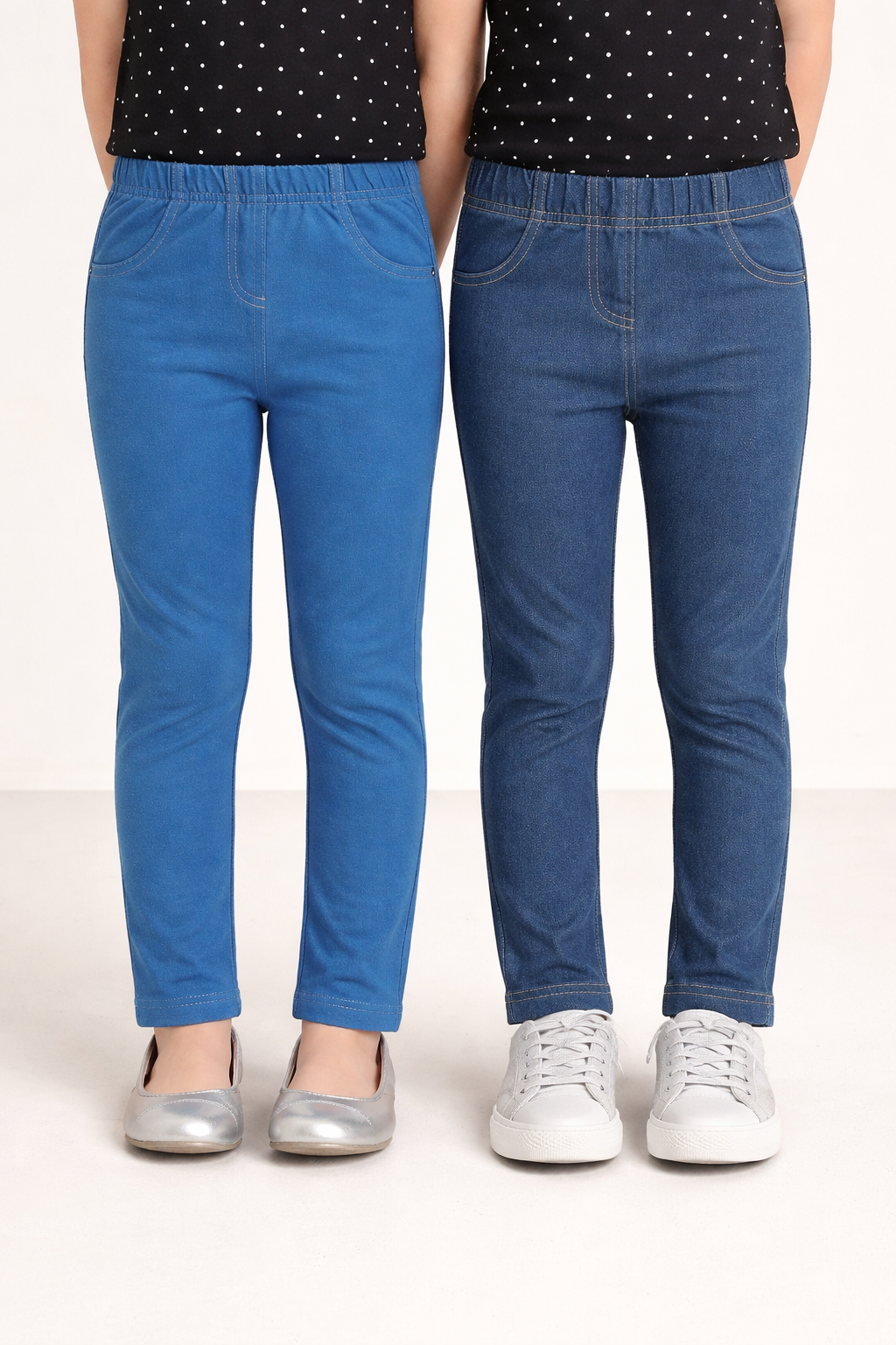 Young Girls Solid Multicolor Pack of 2  Jegging