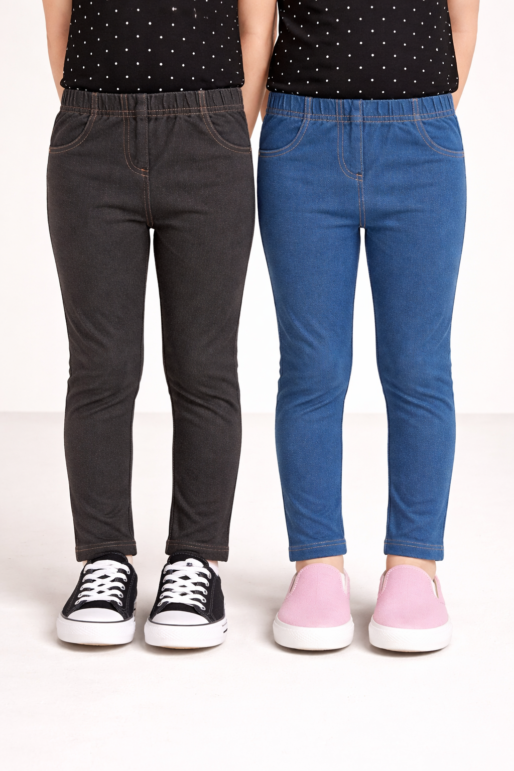 Young Girls Solid Multicolor Pack of 2  Jegging