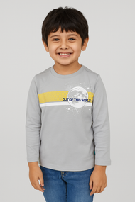 Boys Space-Themed Long Sleeve T-Shirt - "Out of This World" Graphic