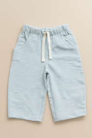 "Girls Light Blue Cotton Lounge Pants – Elastic Waist with Drawstring & Side Pockets"