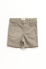 "Boys Solid Dark Beige Cotton Shorts – Classic Summer Chino Style"
