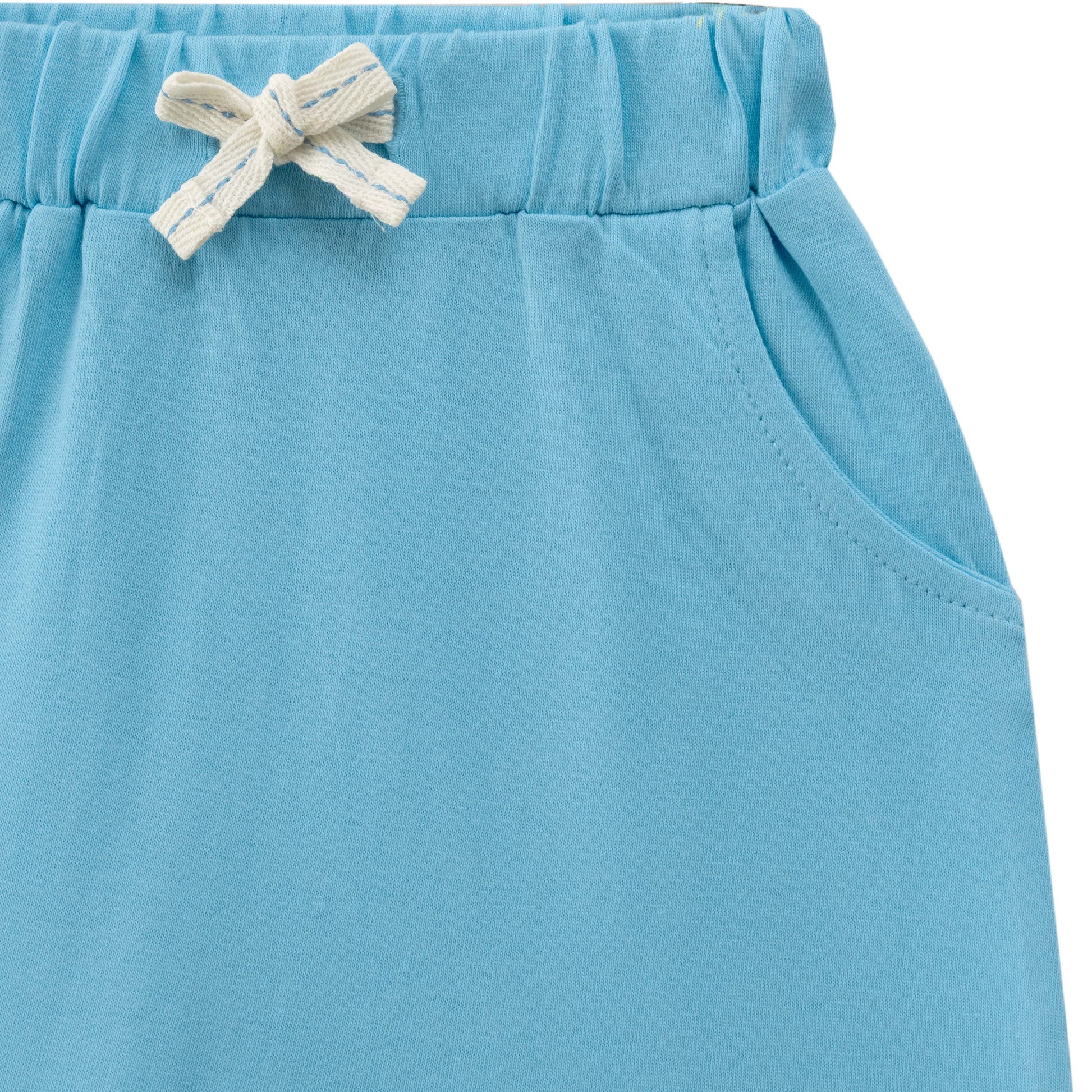"Baby Girls' Cotton Jogger Pants - Pack of 2 (Floral Print & Solid Blue)"