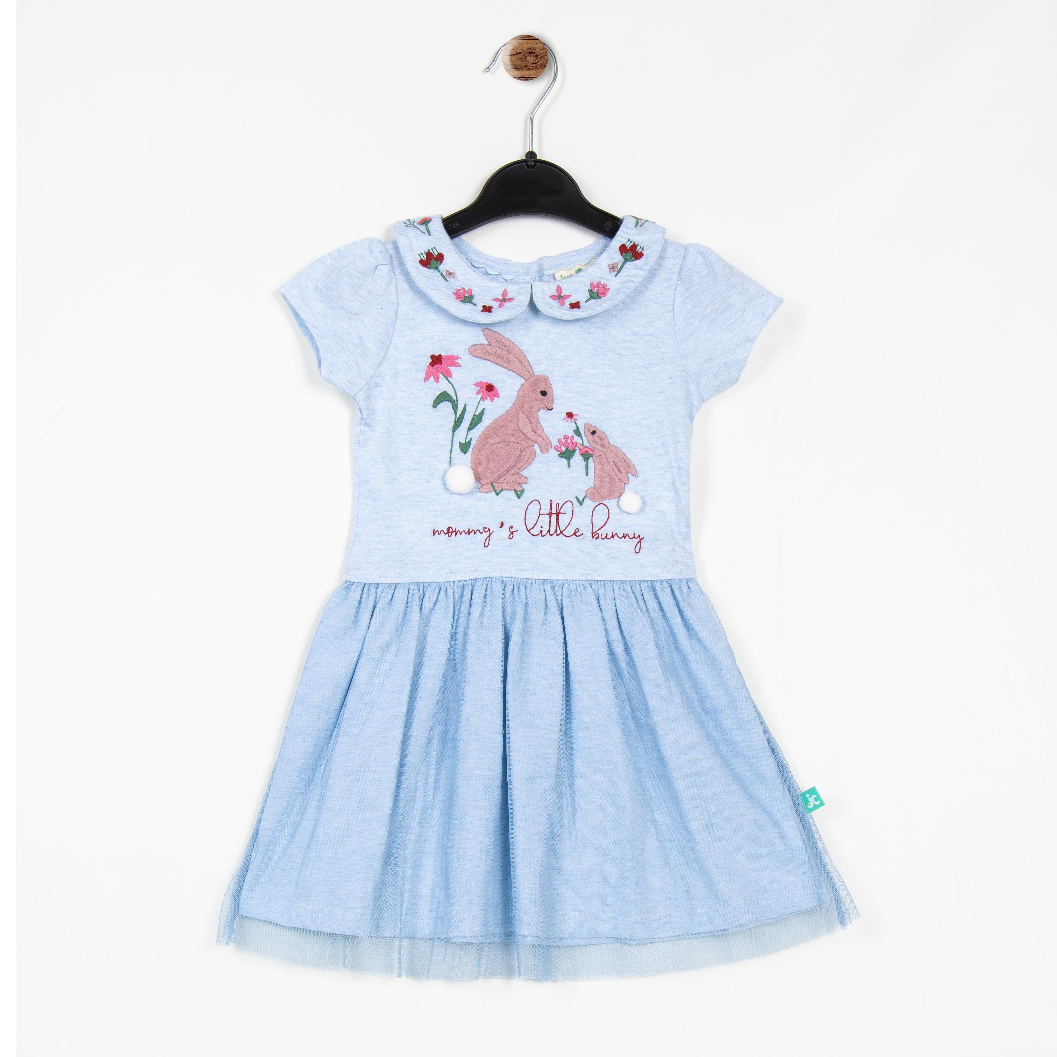 Girls Rabbit Embroidery Dress