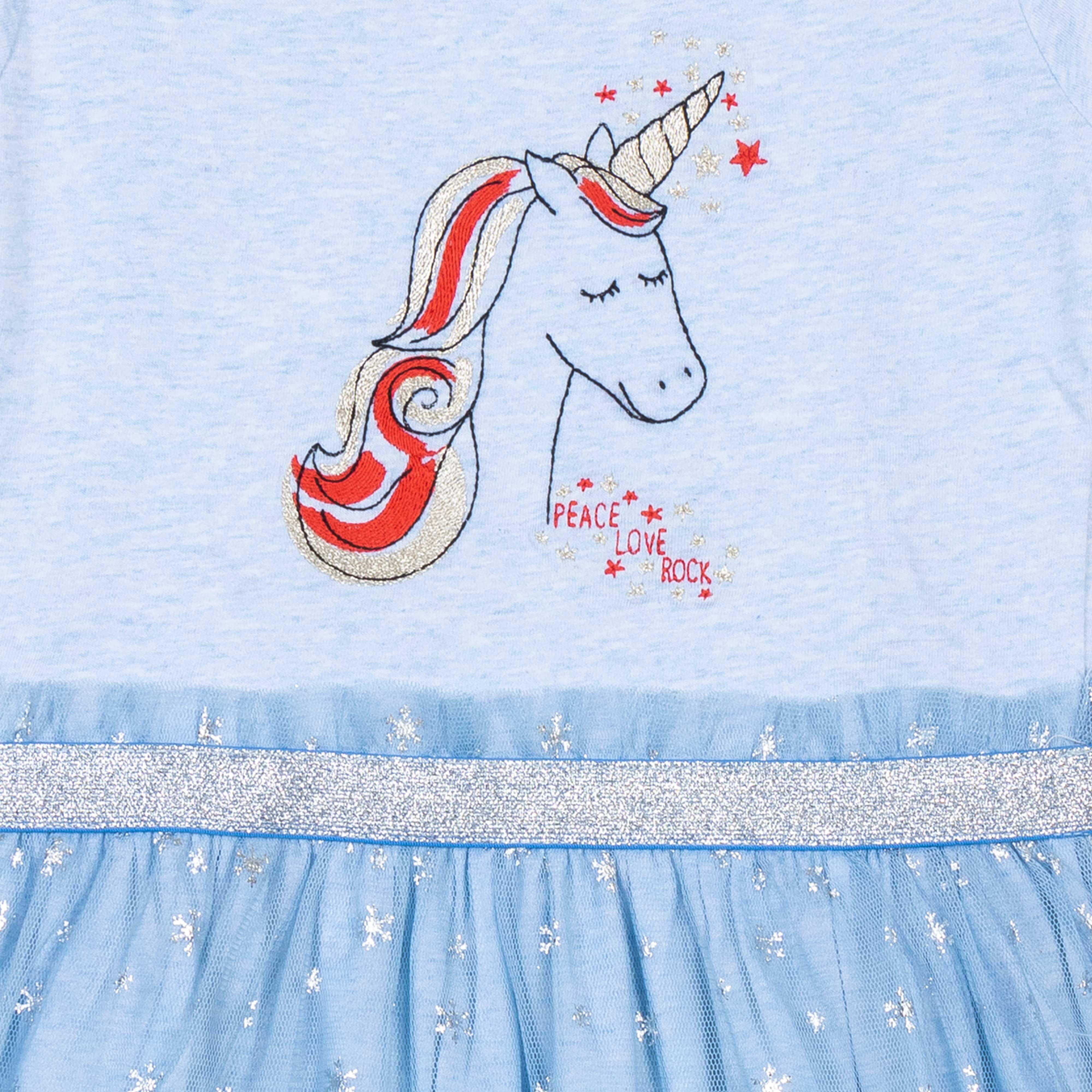 Half Sleeve Unicorn Print Dress
