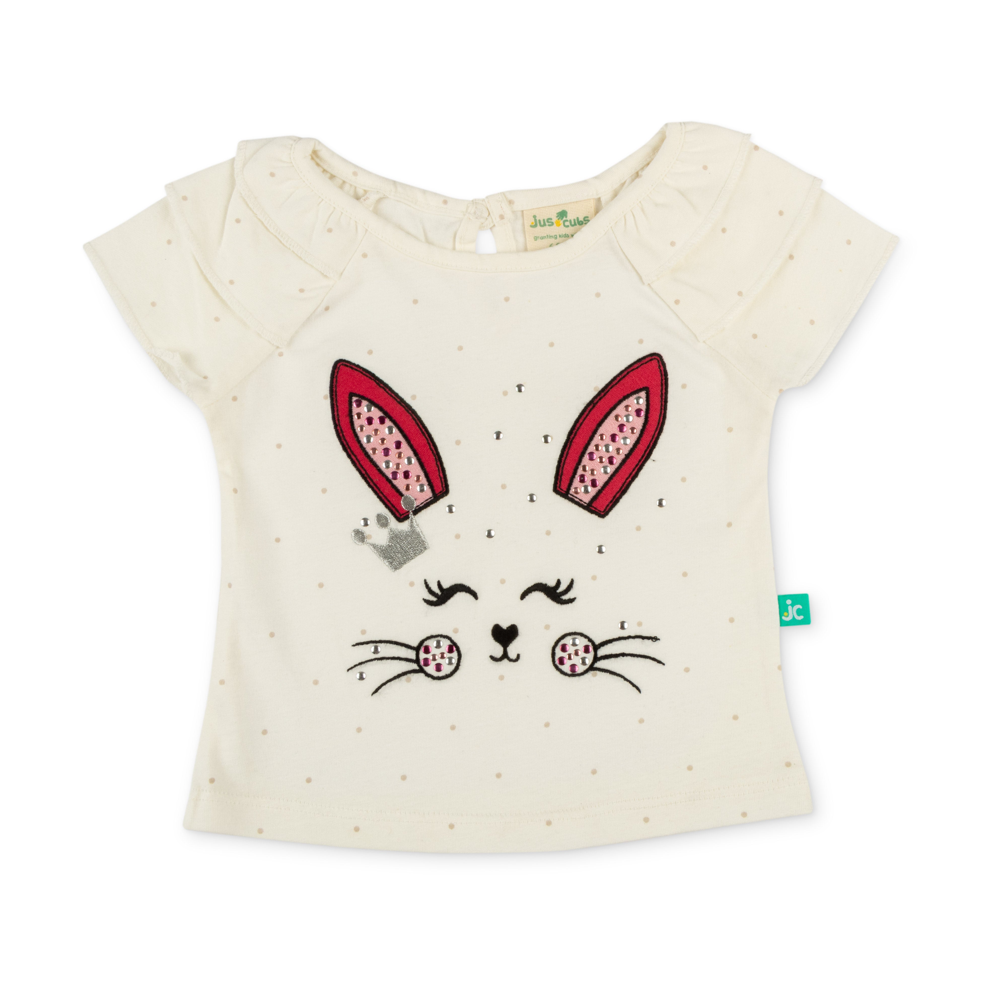 Girls Rabbit Embroidery Top