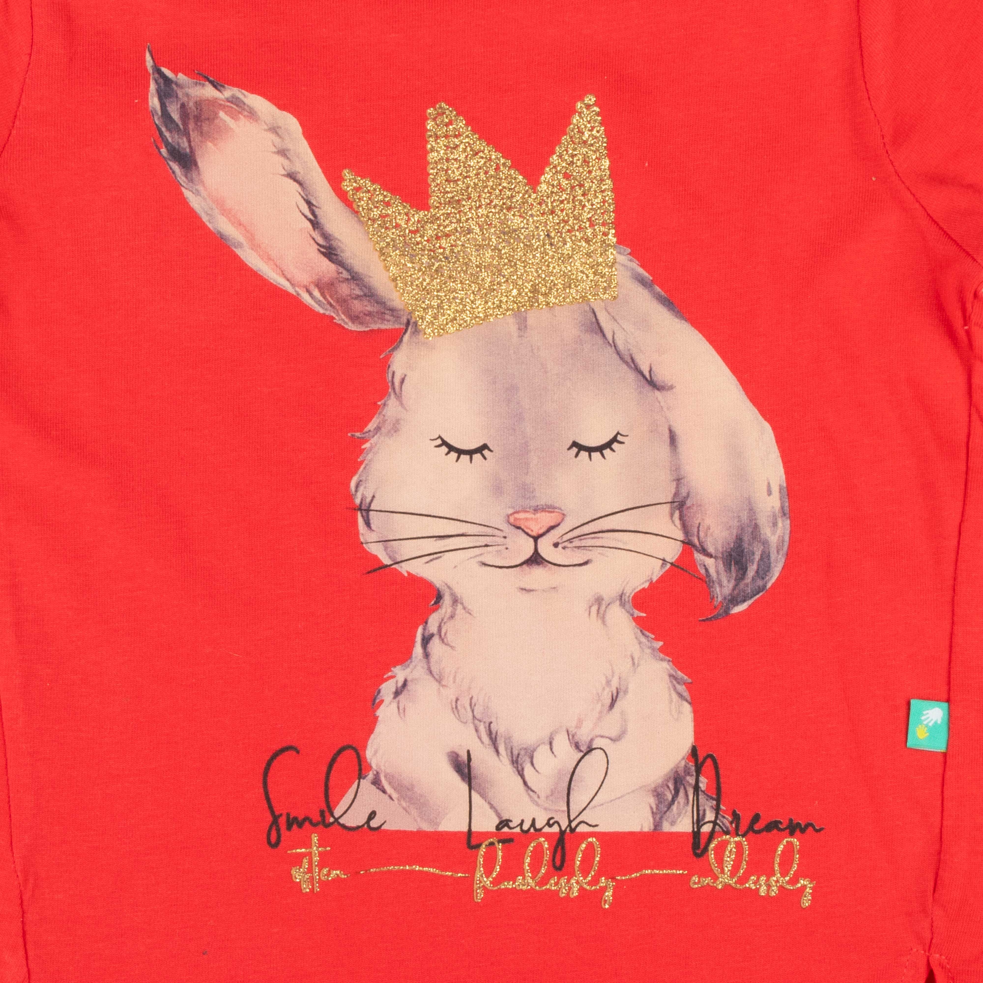 Half Sleeve Rabbit Printed T-Shirt