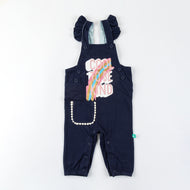 Girls Halfsleeve Printed Dungaree Sets