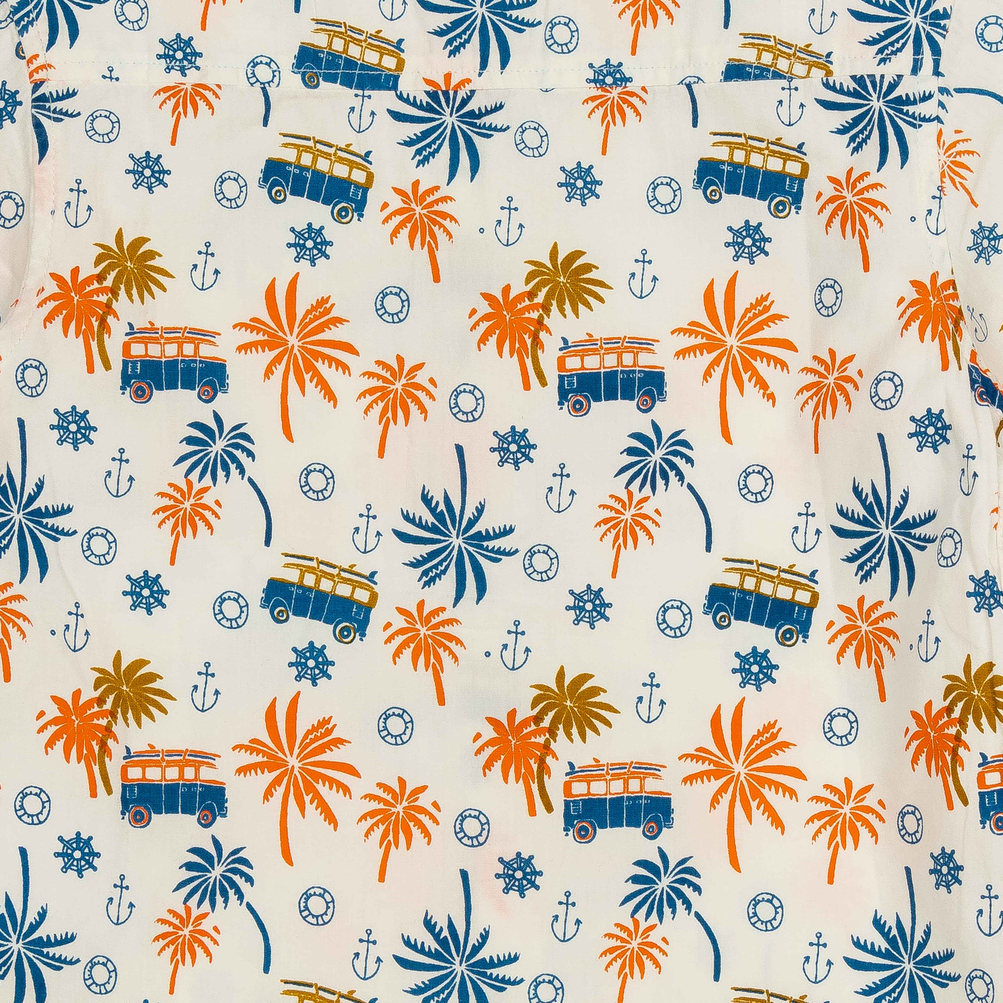 "Boys' Tropical Print Shirt and Navy Shorts Set – Summer Outfit"
