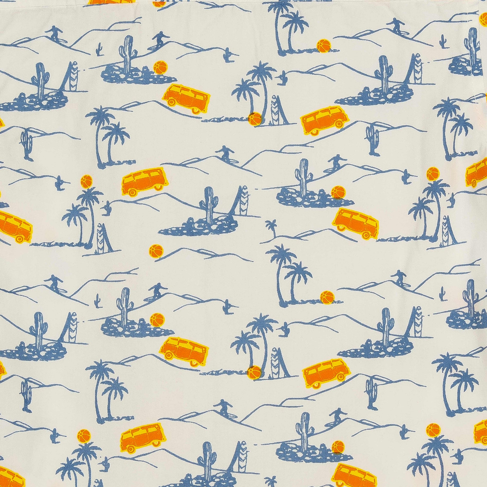 "Boys' Beach Van Print Shirt and Navy Shorts Set – Casual Summer Outfit"