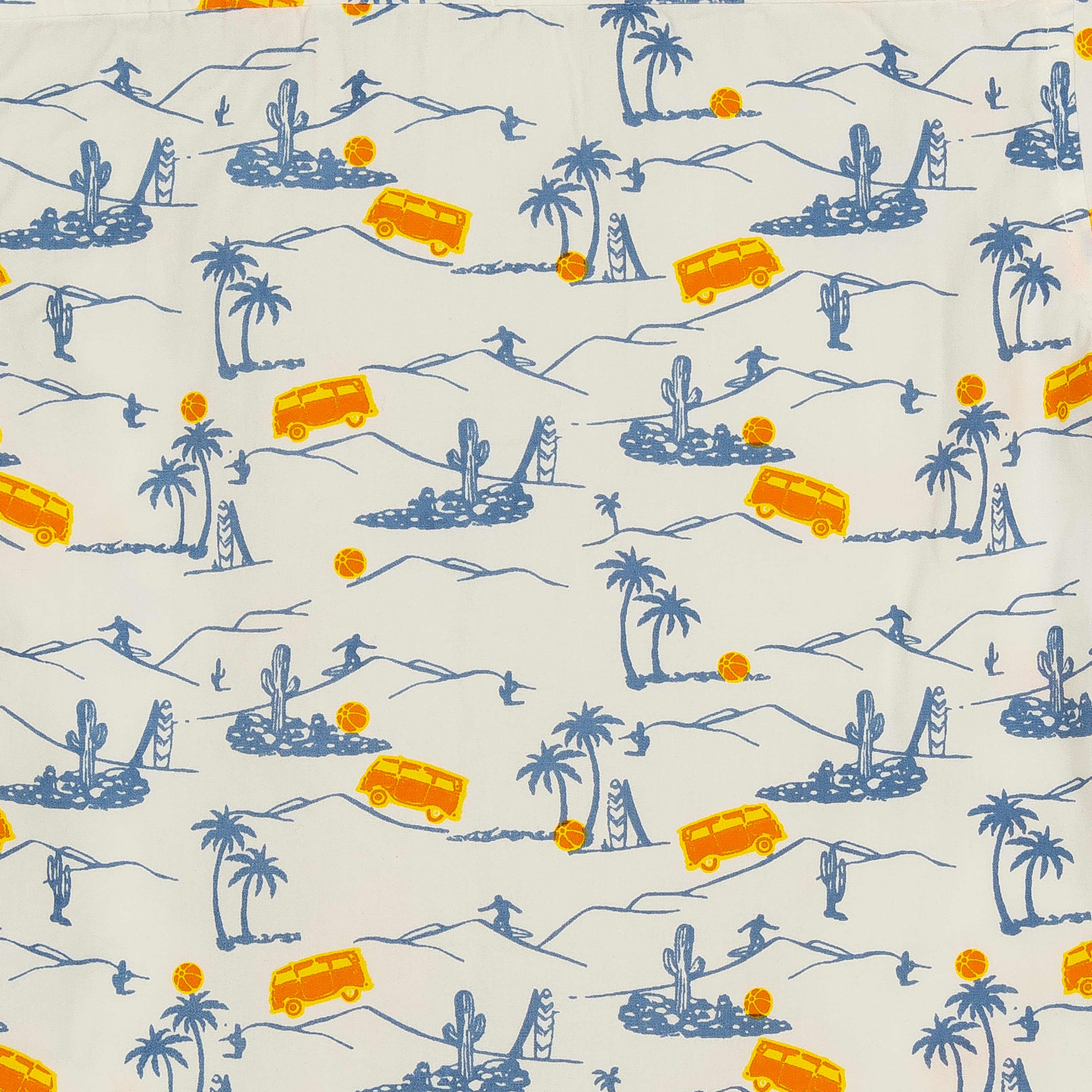 "Boys' Beach Van Print Shirt and Navy Shorts Set – Casual Summer Outfit"