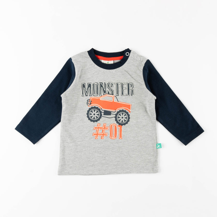 Boys Full Sleeve Car  Printed T-Shirt
