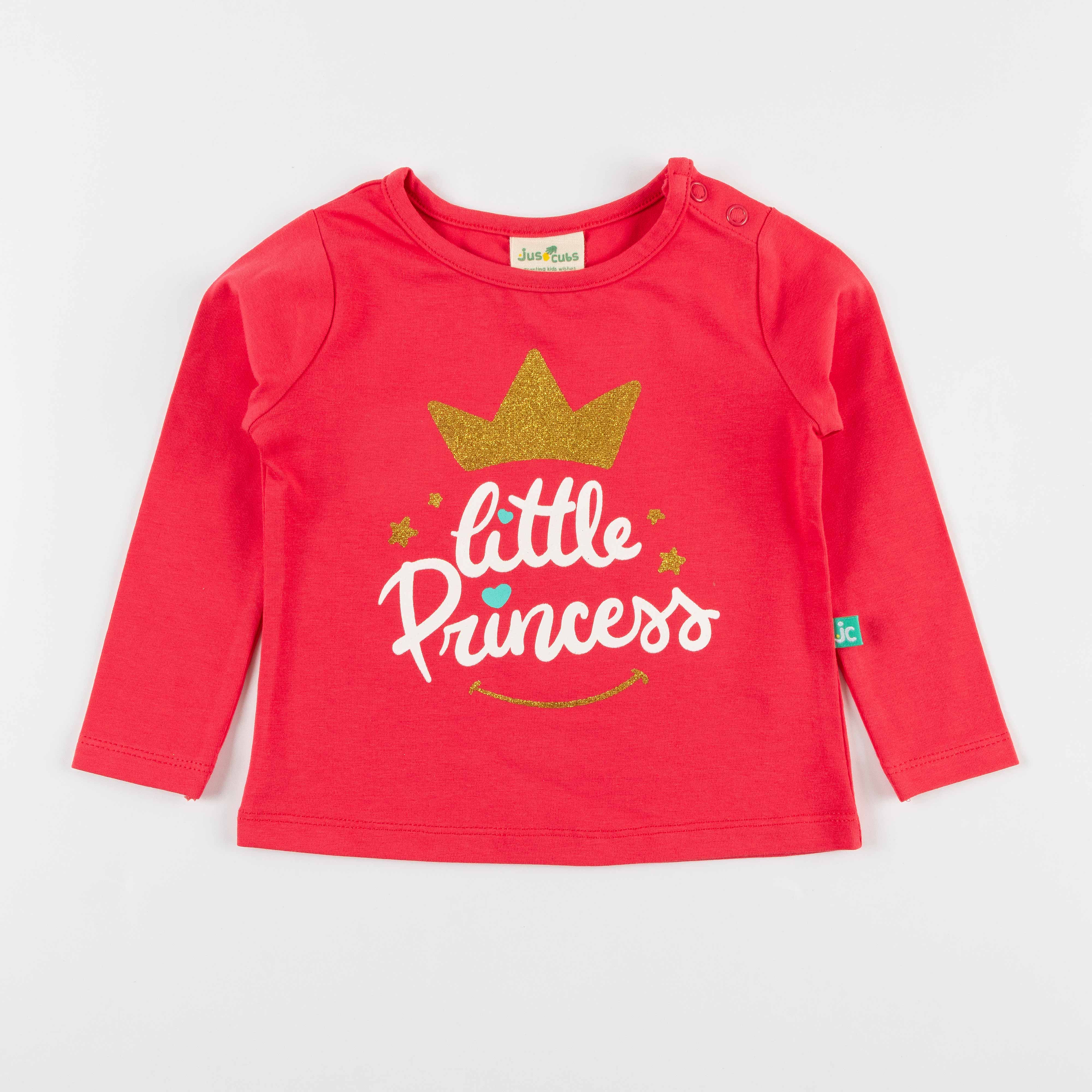 Girls Full Sleeve Little Princess Printed T-Shirt