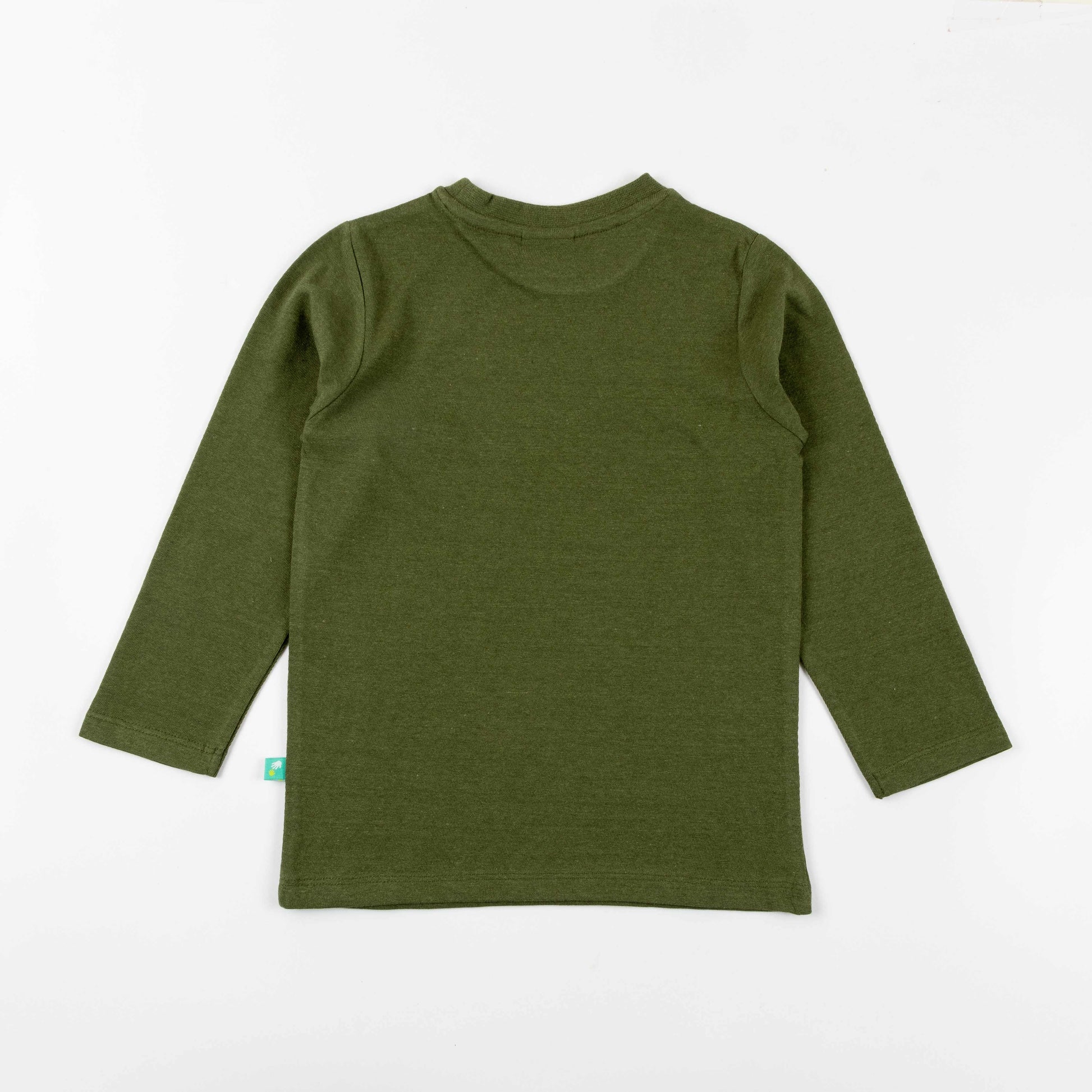 Boys' Olive Green Long Sleeve T-Shirt with Space Mission Print