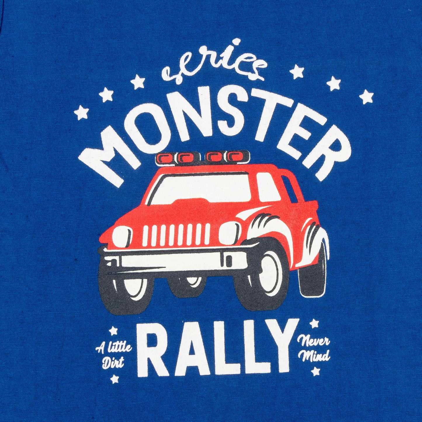 Boys' Blue Long Sleeve T-Shirt with Monster Rally Car Print