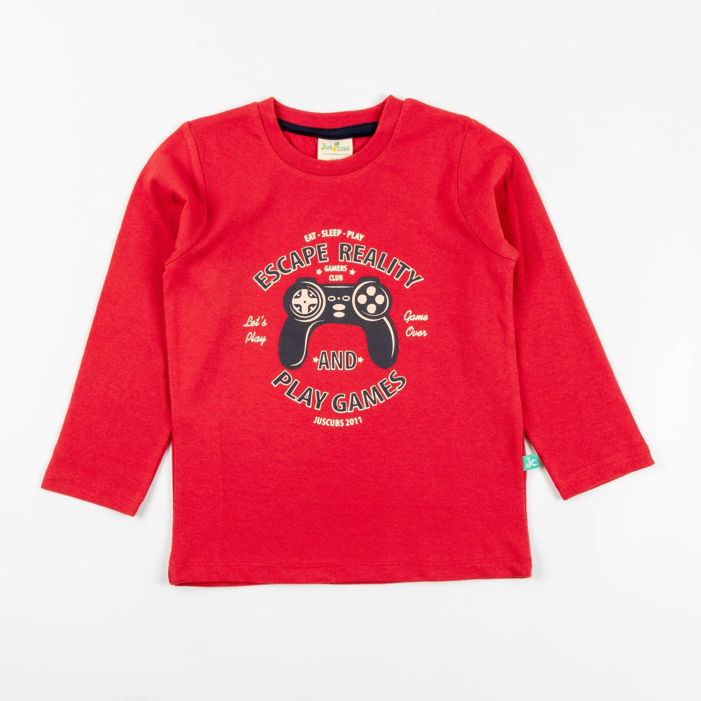 Boys' Red Long Sleeve T-Shirt with Game Controller Print