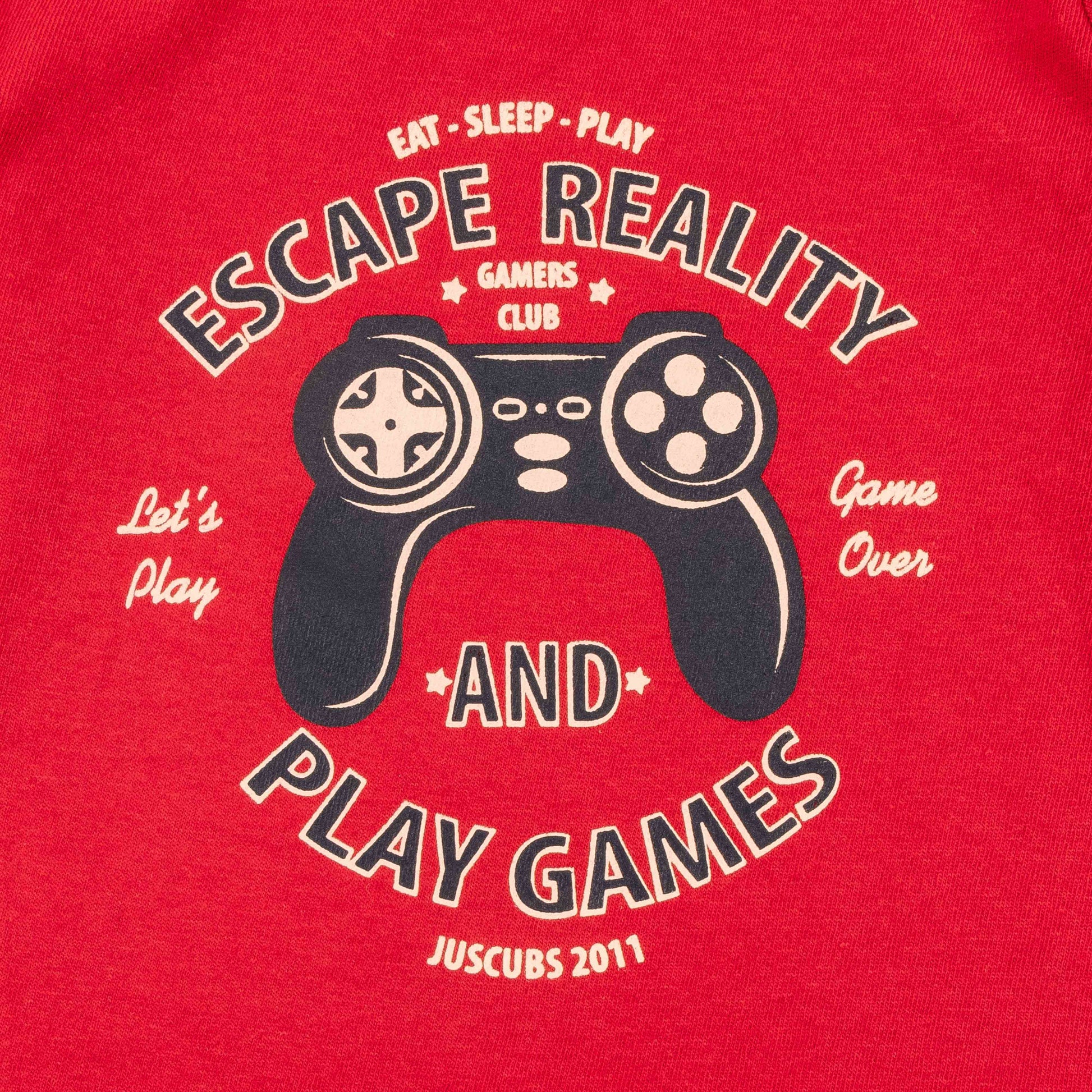 Boys' Red Long Sleeve T-Shirt with Game Controller Print