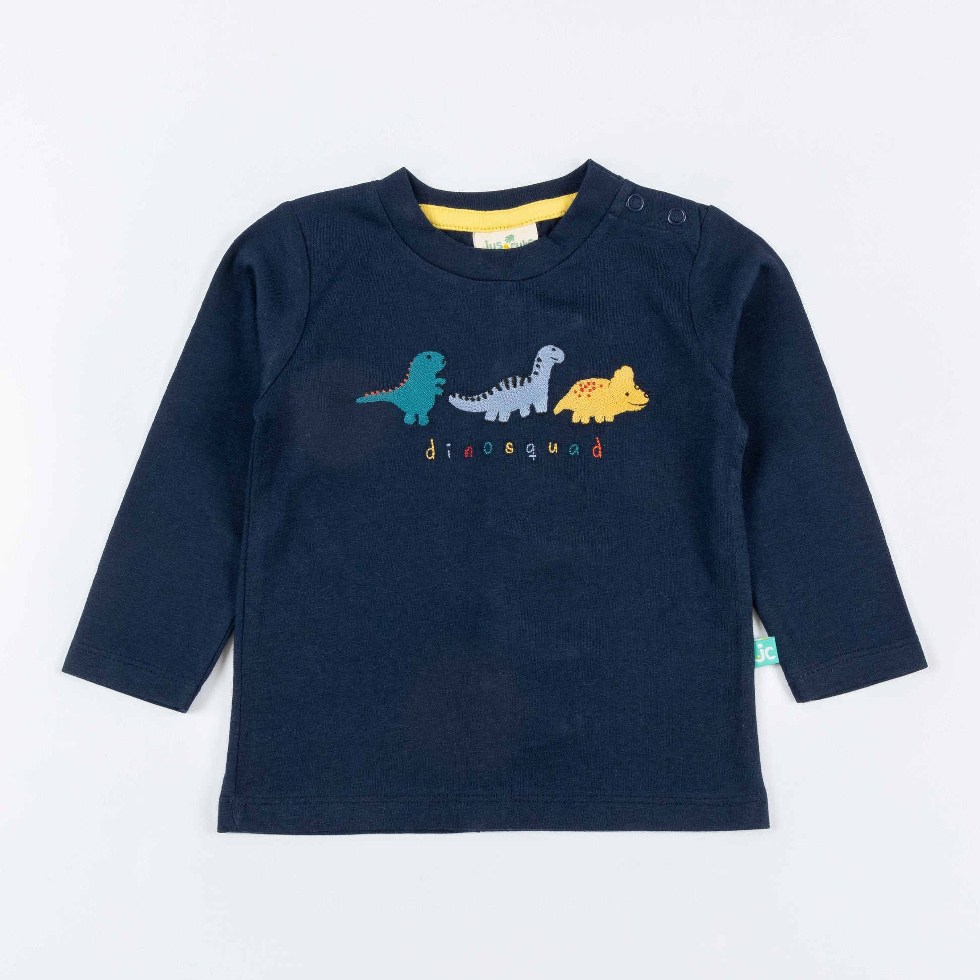 Boys "Dinosquad" Dinosaur Appliqué Full Sleeve T-Shirt with 3D Spikes