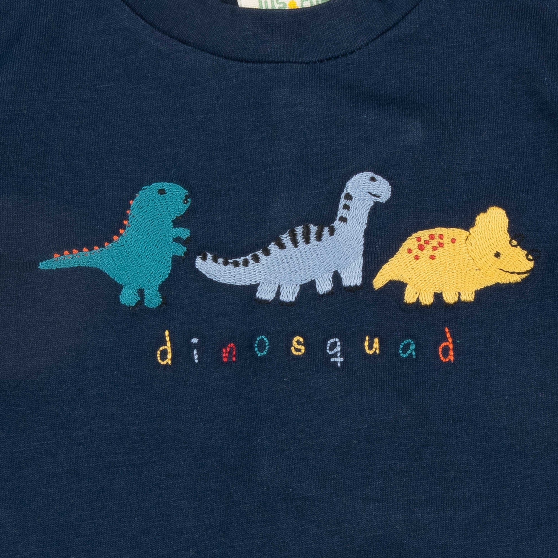 Boys "Dinosquad" Dinosaur Appliqué Full Sleeve T-Shirt with 3D Spikes