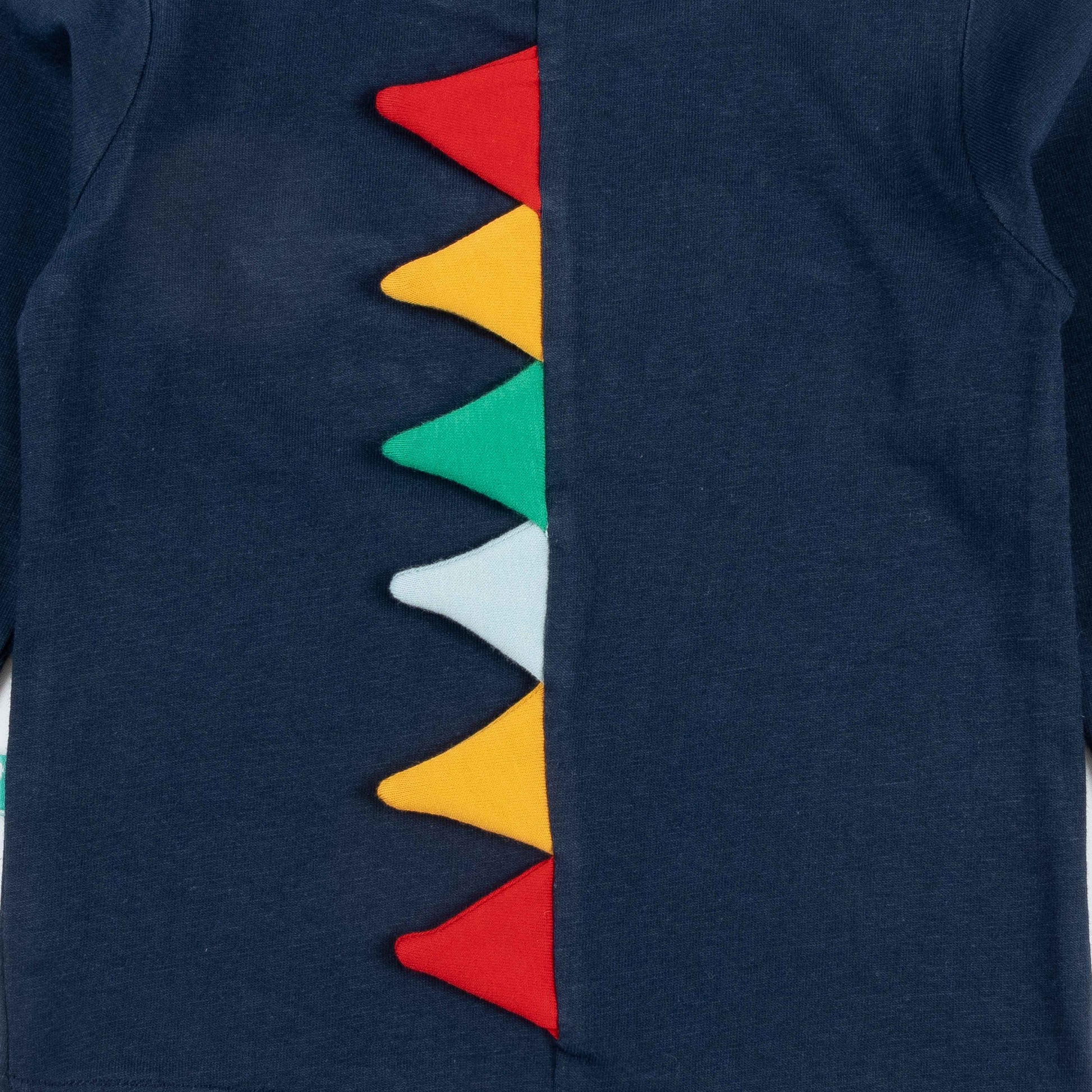 Boys "Dinosquad" Dinosaur Appliqué Full Sleeve T-Shirt with 3D Spikes