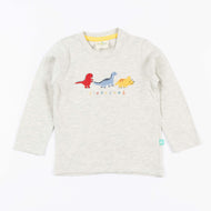 Boys "Dinosquad" Dinosaur Appliqué Full Sleeve T-Shirt with 3D Spikes