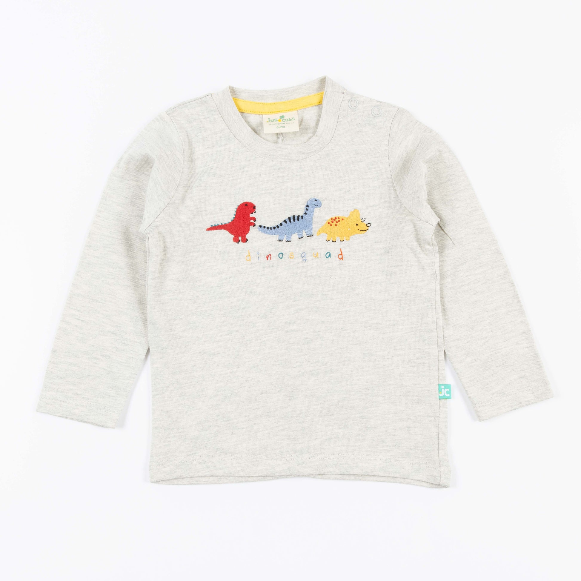 Boys "Dinosquad" Dinosaur Appliqué Full Sleeve T-Shirt with 3D Spikes