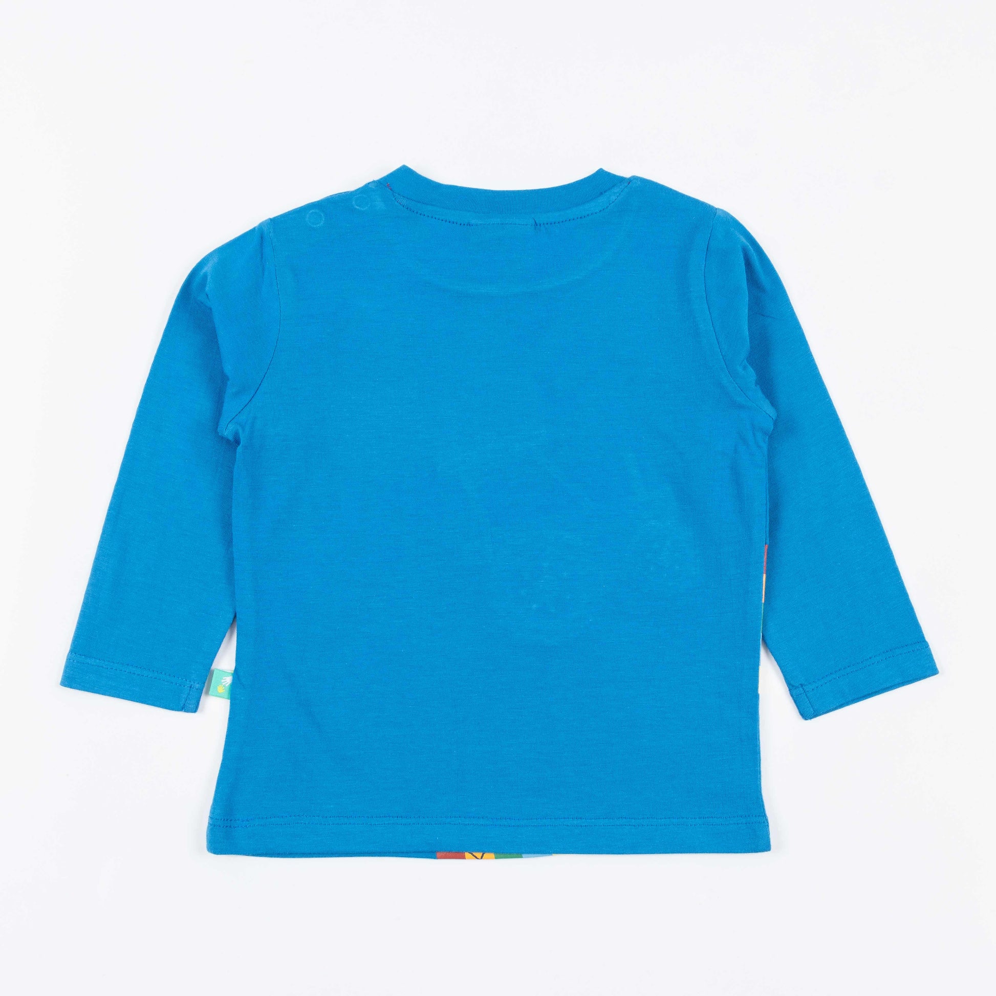 Boys' Blue Long Sleeve T-Shirt with Rainbow and Tractor Print