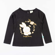 Girls Bunny  Printed Full Sleeve T-Shirt