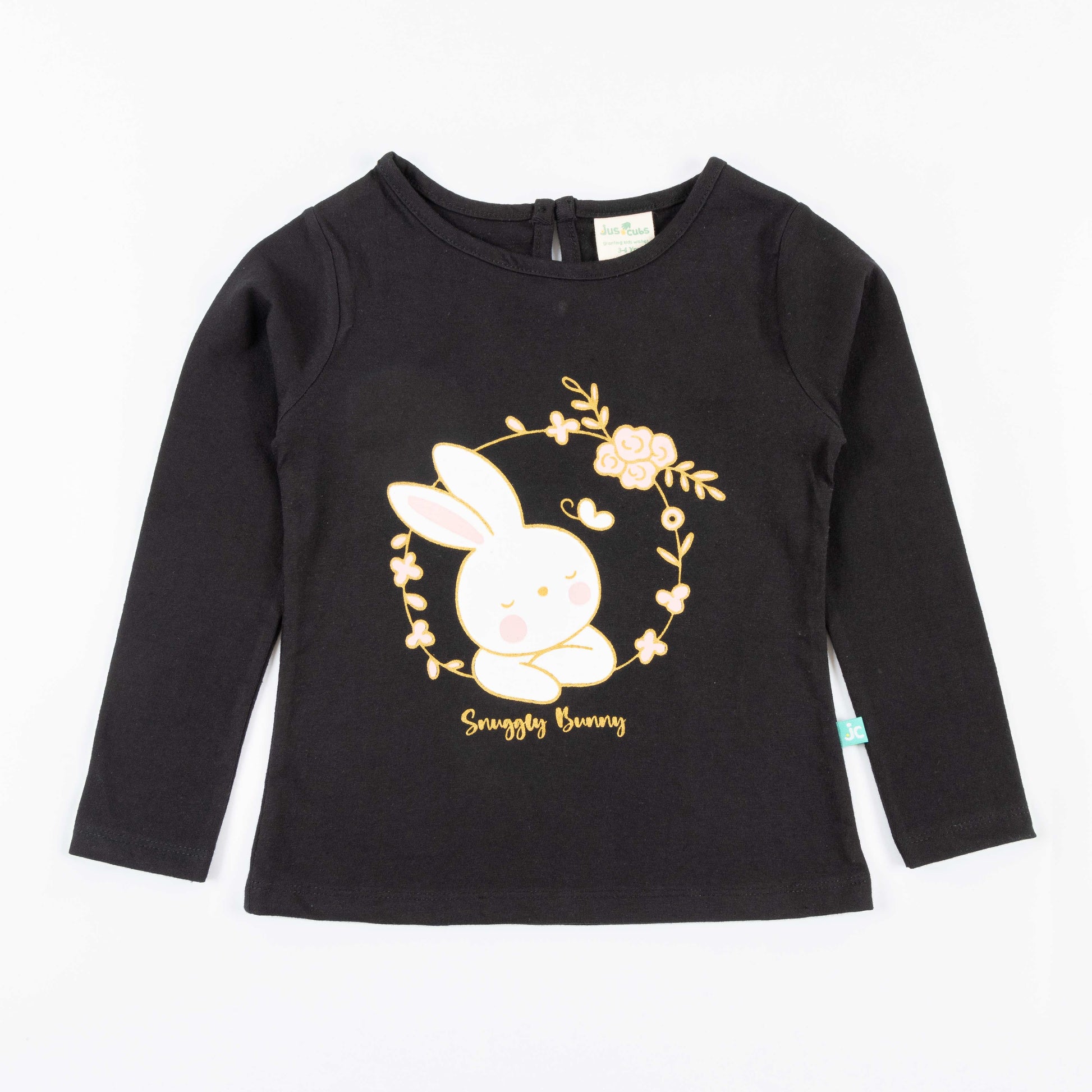 Girls Bunny  Printed Full Sleeve T-Shirt