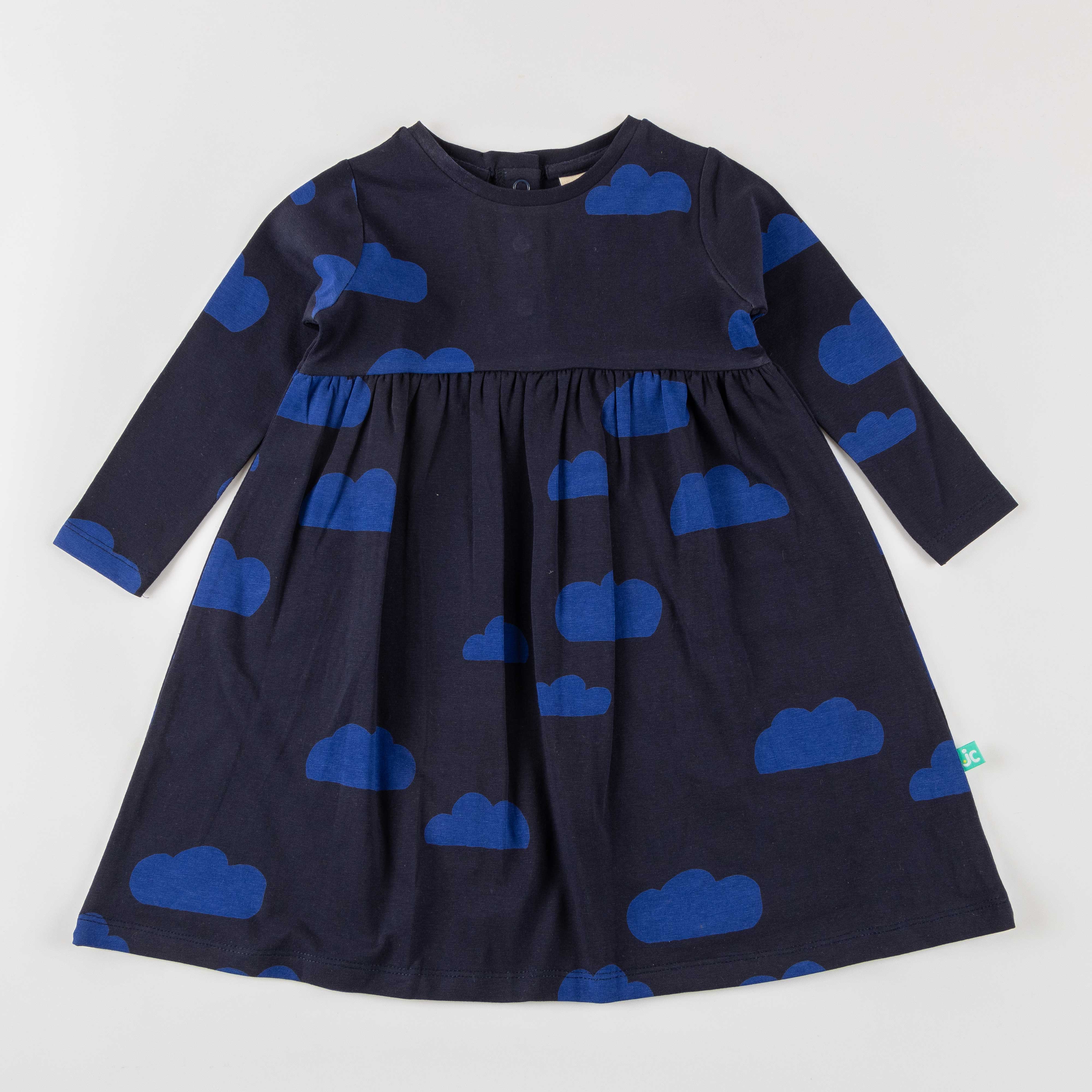 Girls Full Sleeve Cloud Printed Dress