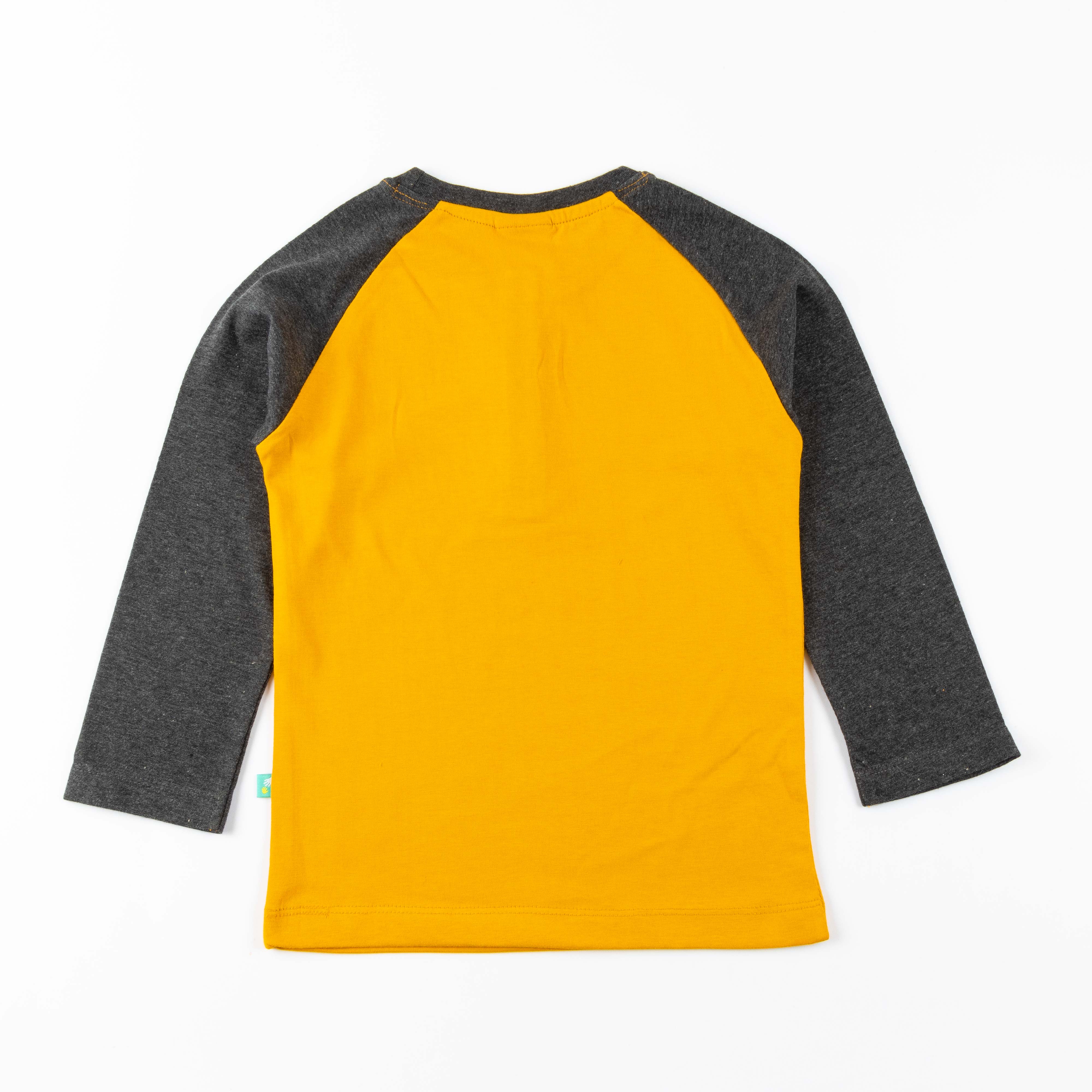 "Boys' Charcoal Henley T-Shirt with Gorilla Print