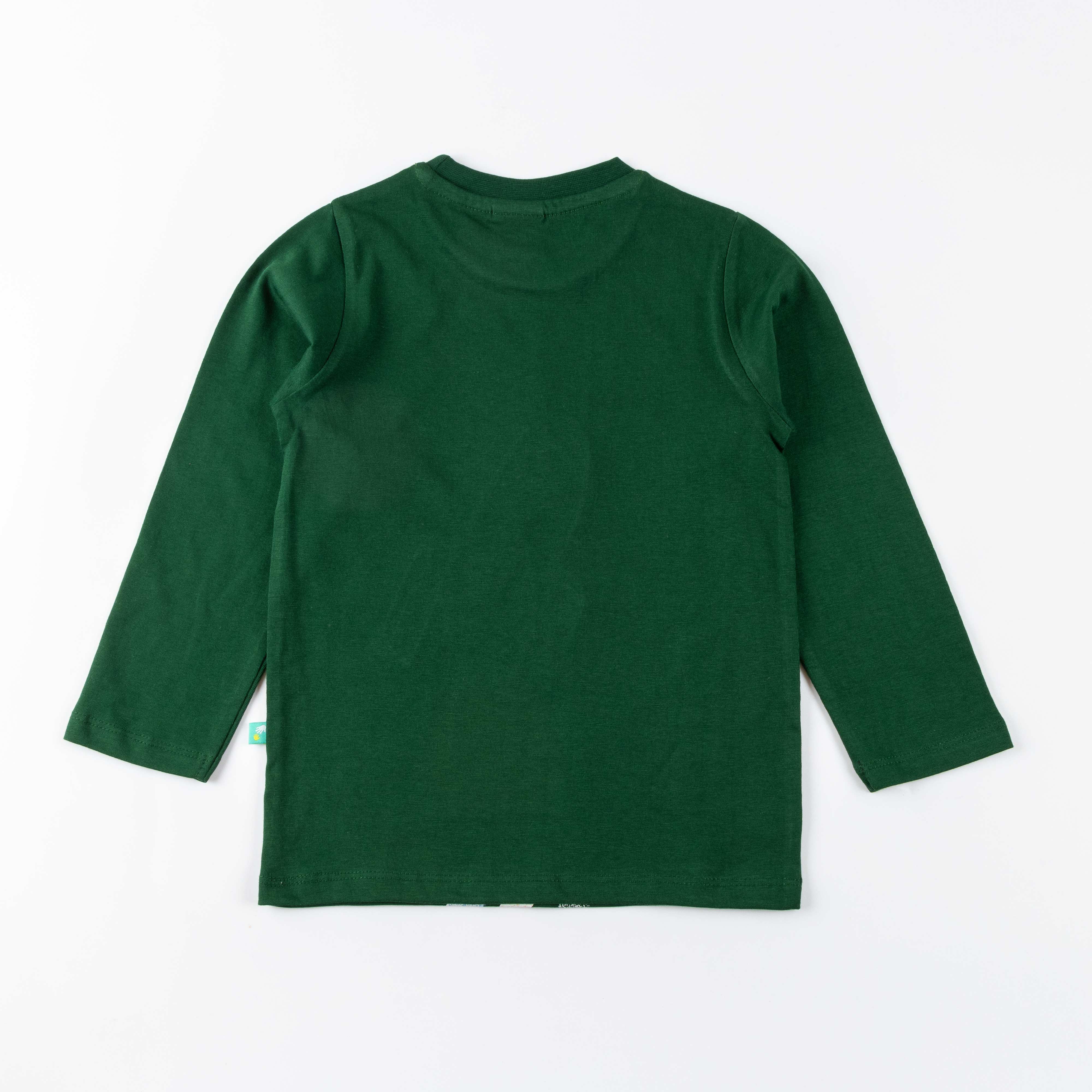 "Boys'  Long Sleeve T-Shirt with Multicolor Rocket Print "
