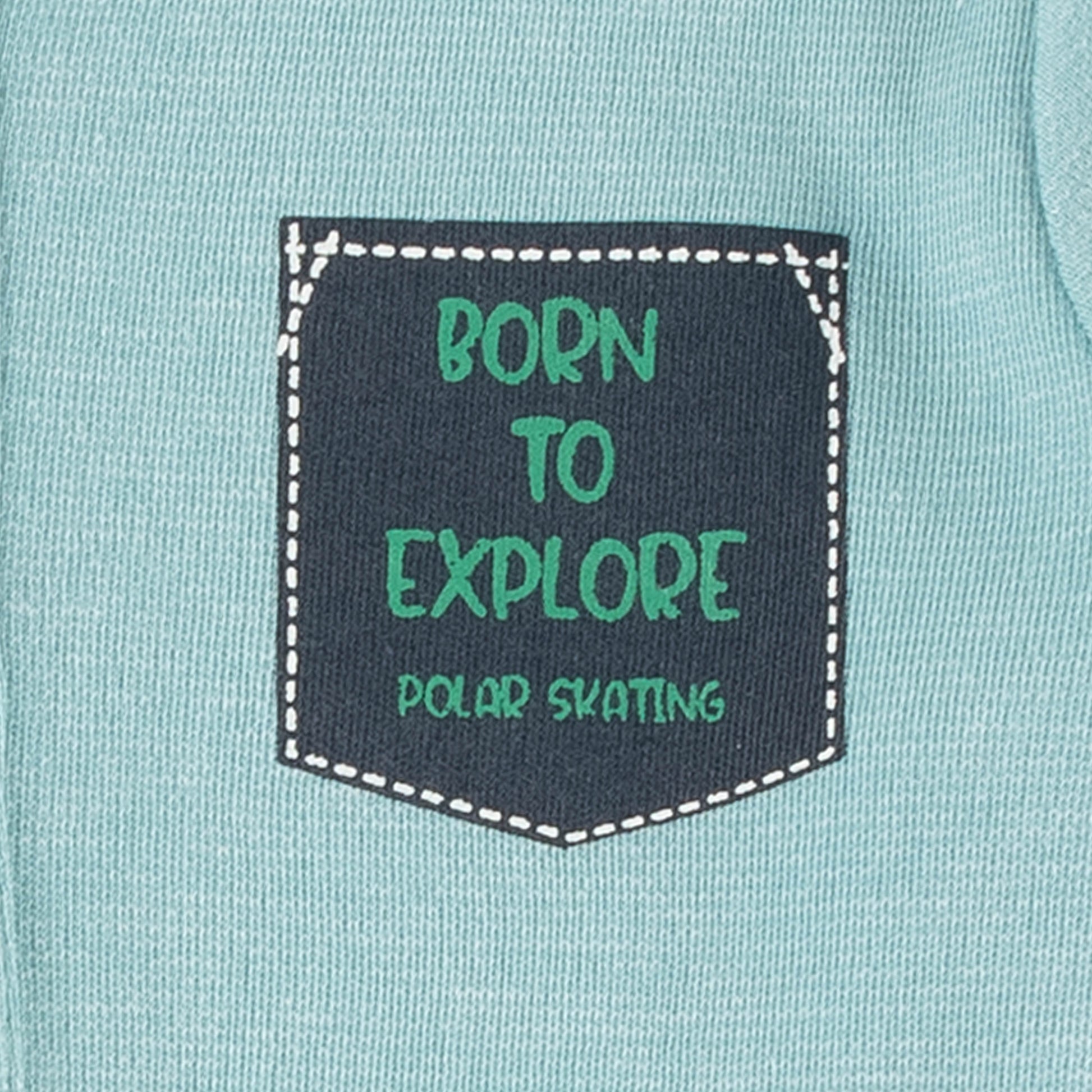 "Baby Boys 'Born to Explore' Henley Tee – Long Sleeve Polar Bear Print T-shirt"
