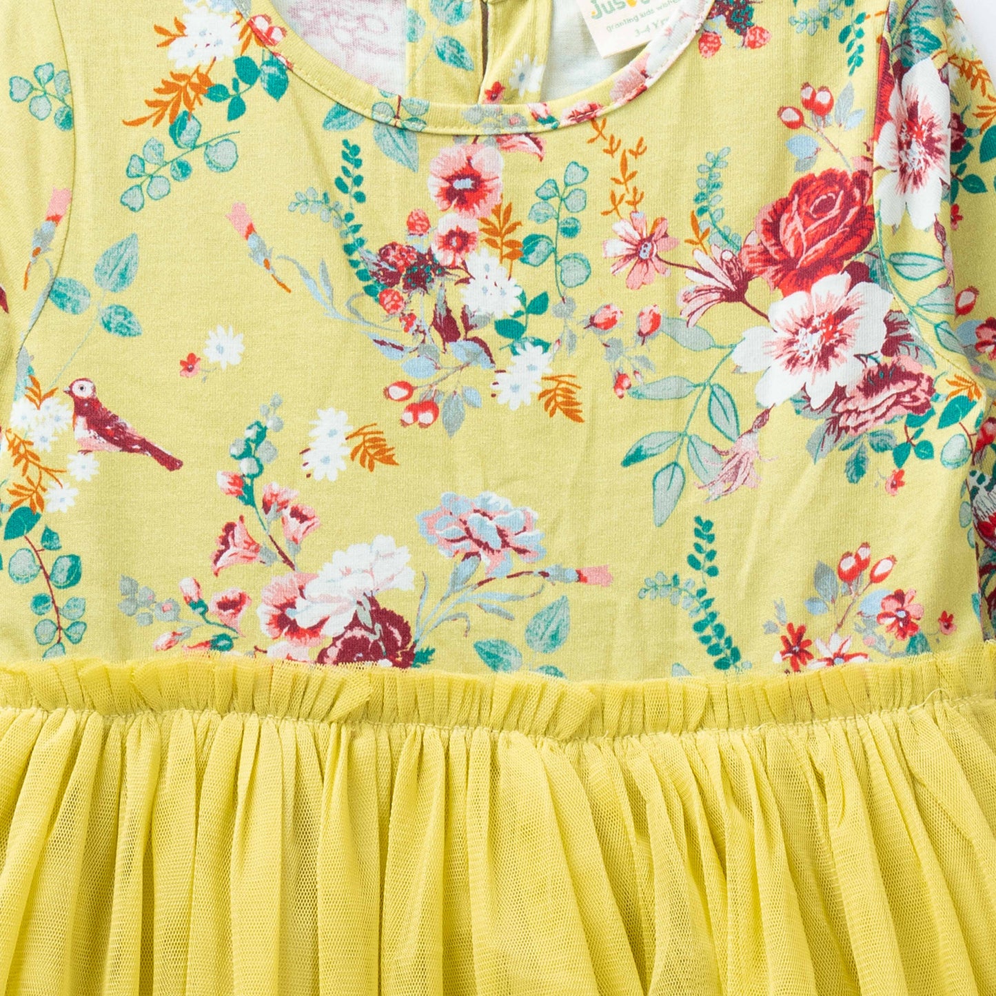 Girls Full Sleeve Flowers Printed Dress