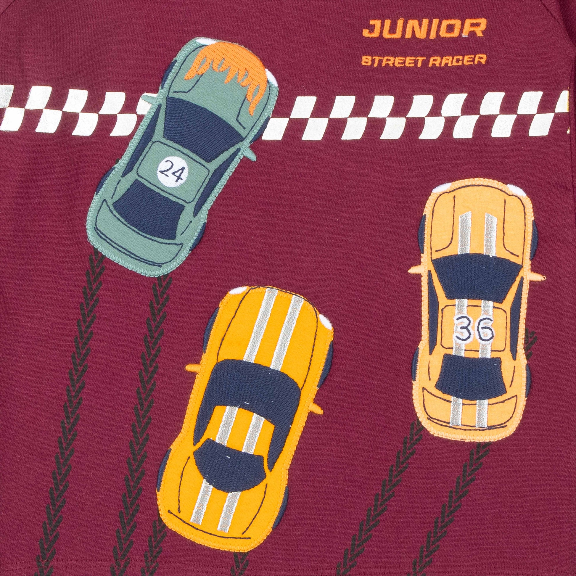 "Boys 'Junior Street Racer' Tee – Long Sleeve Racing Car Graphic T-shirt"