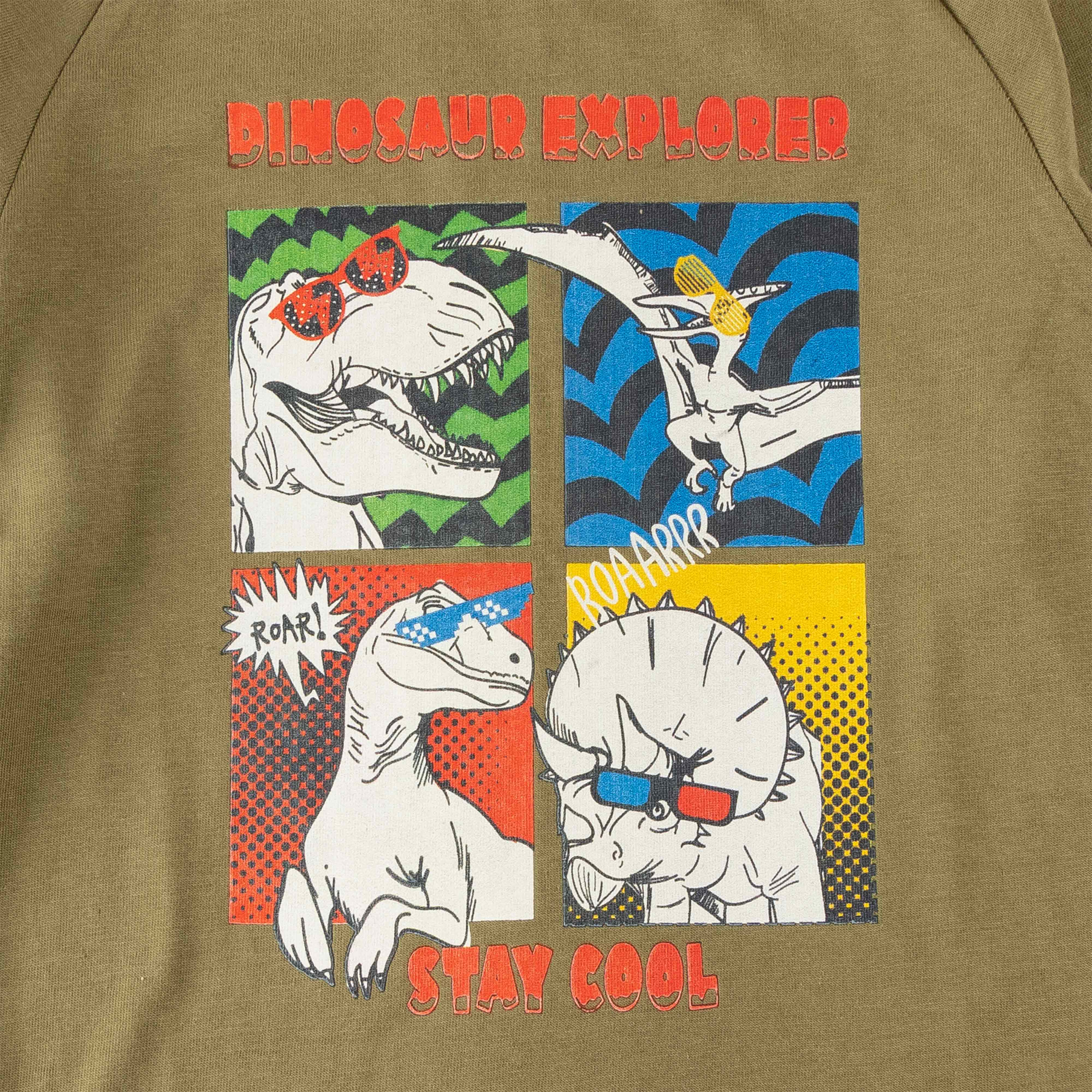 "Boys 'Dinosaur Explorer' Graphic Tee – Long Sleeve Cotton T-shirt"