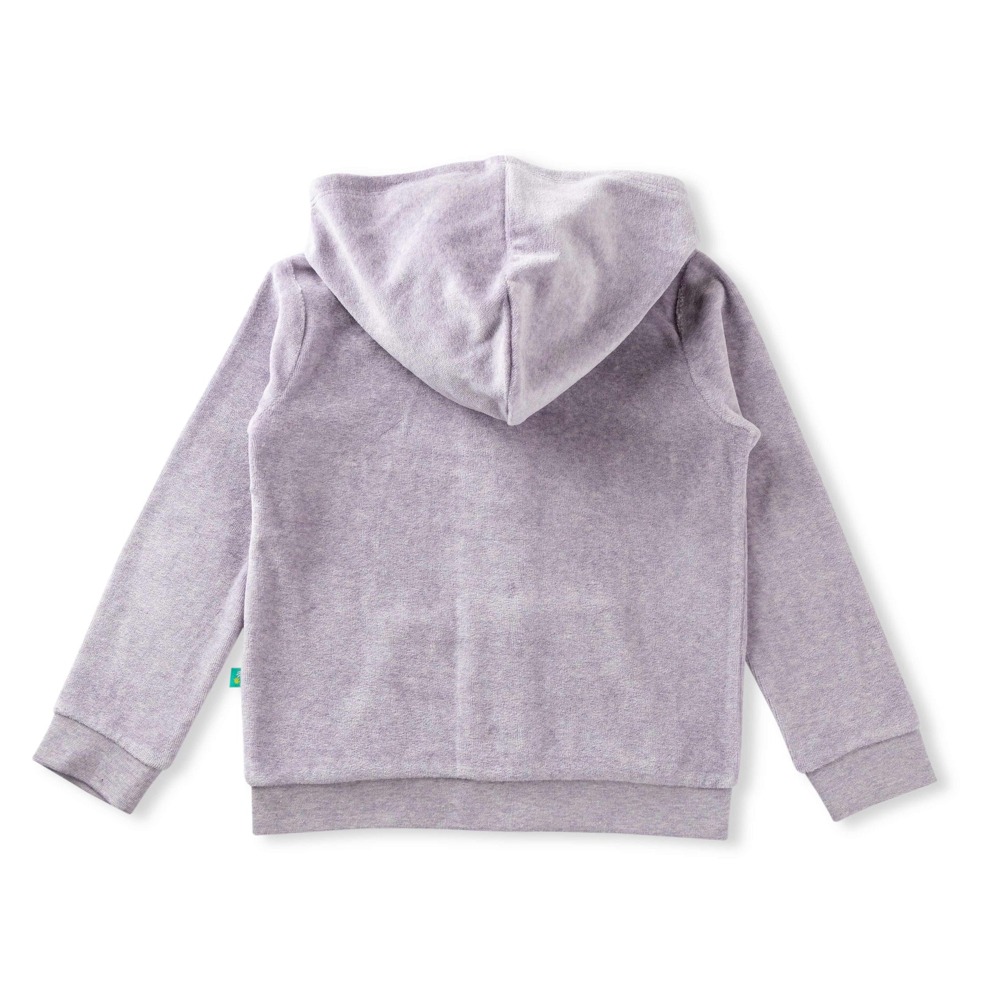 "Girls' Solid Grey Hoodie & Jogger Set – Soft Velour with Giraffe Patch Detail"