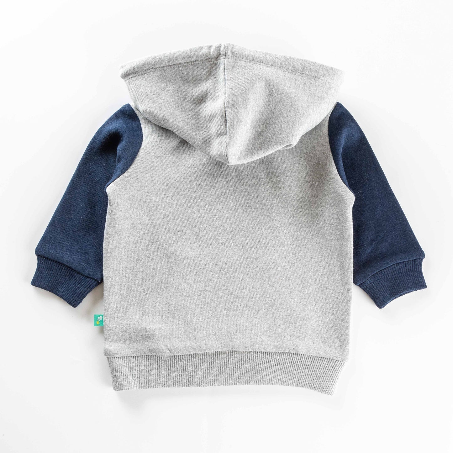 Boys' Robot Design Hoodie – Grey & Navy Blue Pullover with Kangaroo Pocket