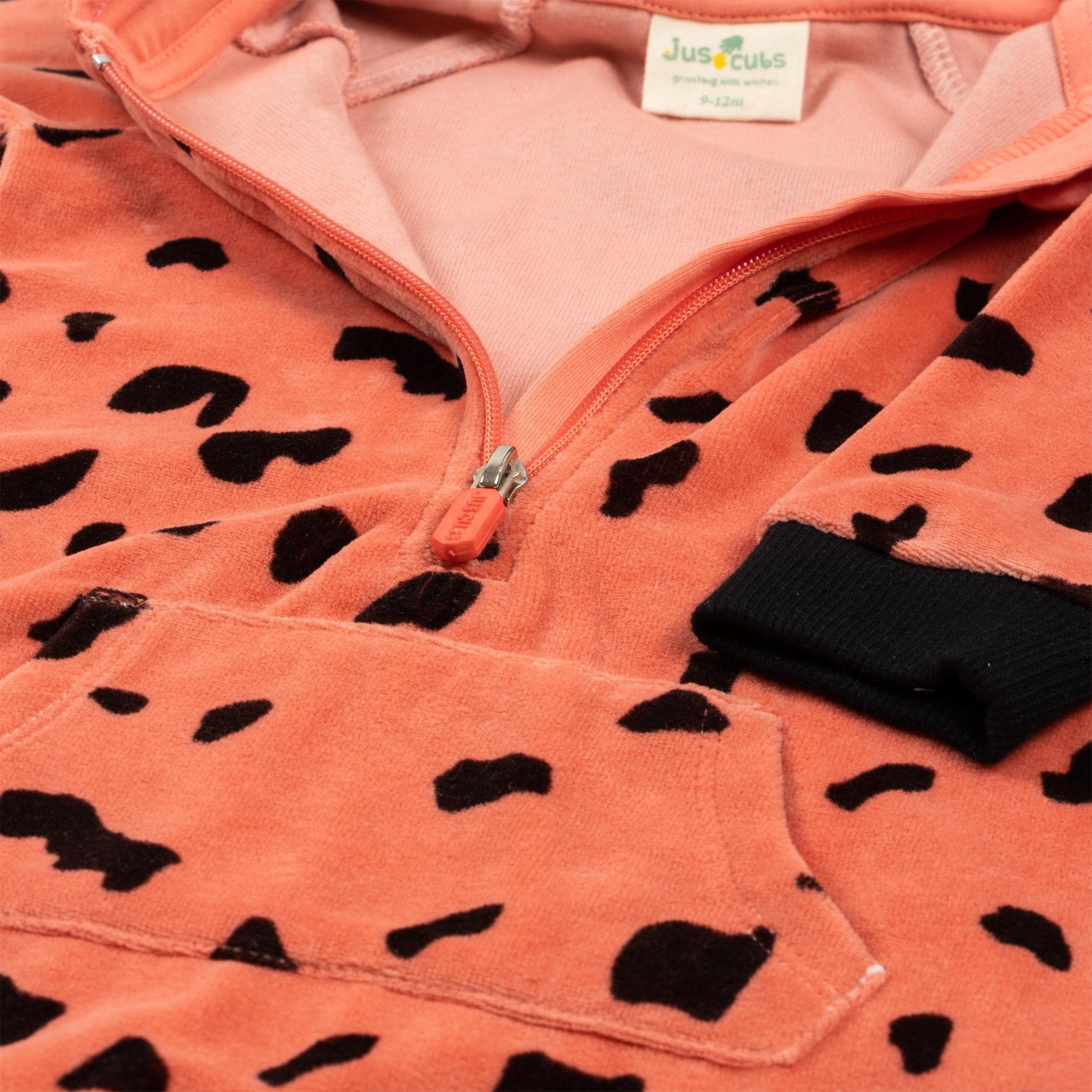 Baby Girls Animal Print Hooded Romper – Coral Fleece Jumpsuit with Ears & Front Pocket
