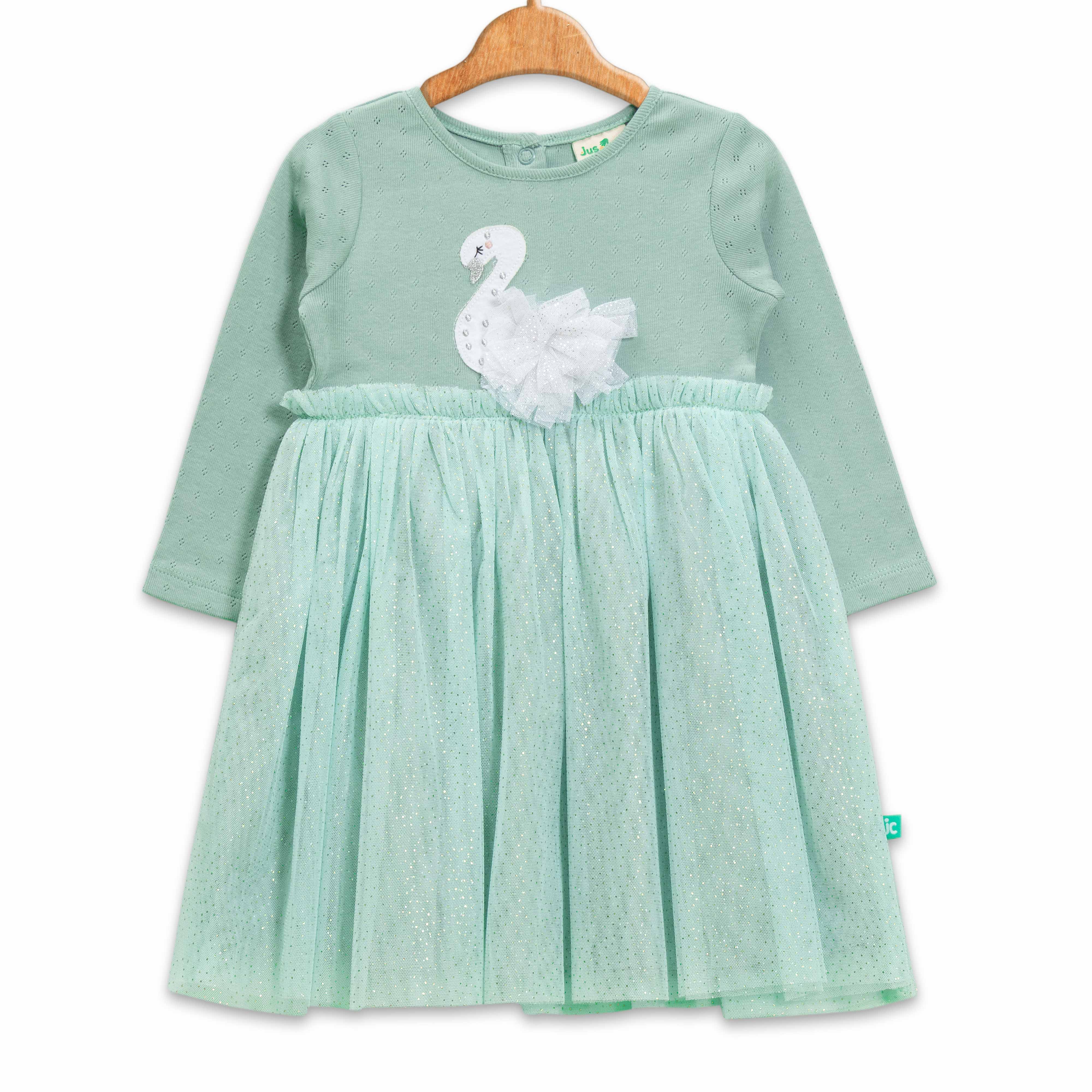 Girls Full Sleeve Duck Printed Dress